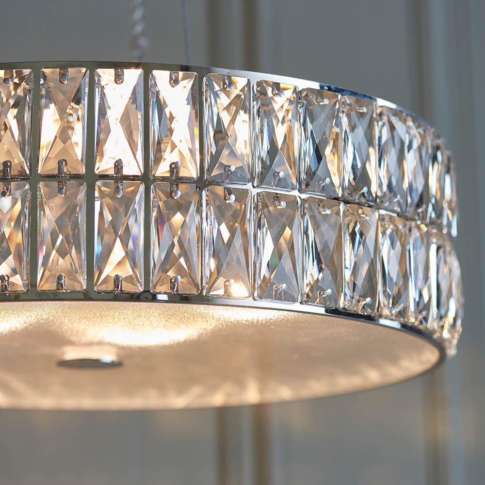 Endon Verina 5 Light Pendant - Clear Crystal & Chrome Plate