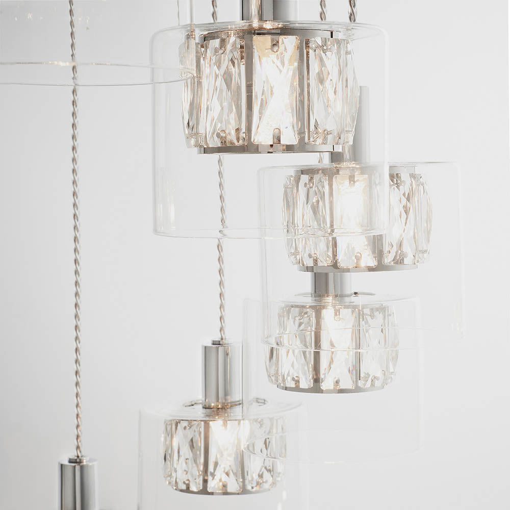 Endon Verina 12 Light Pendant  - Chrome Plate & Clear Glass