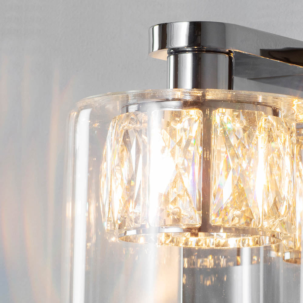 Endon Verina Single Light Wall Light  - Chrome Plate & Clear Glass