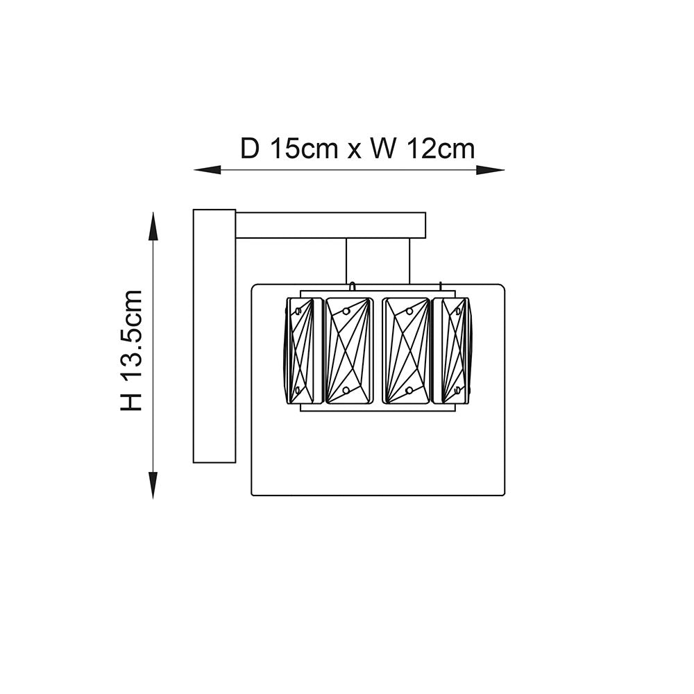 Endon Verina Single Light Wall Light  - Chrome Plate & Clear Glass
