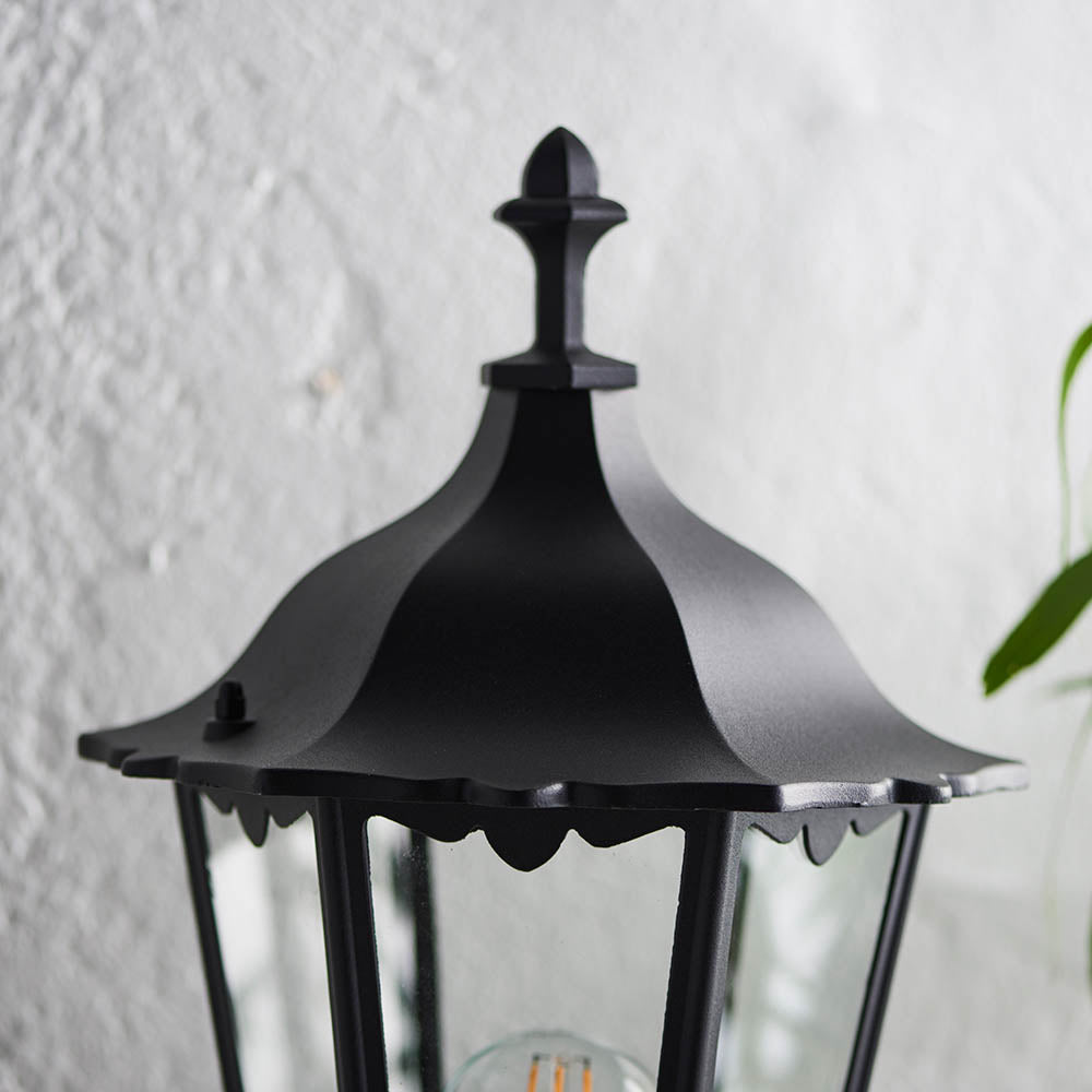 Endon Burford Single Light Wall Light  - Matt Black & Clear Glass