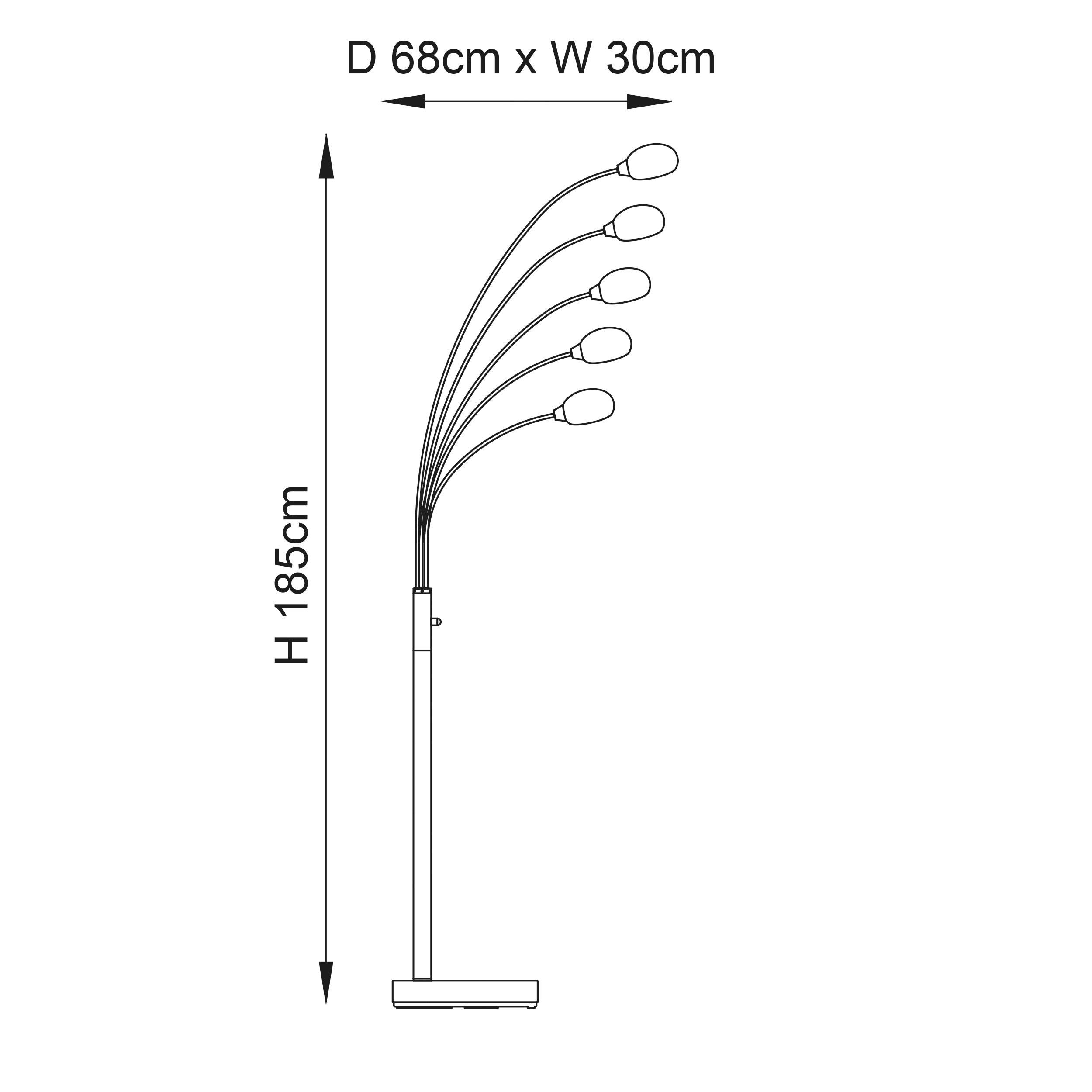 Endon Jaspa 5 Light Floor Lamp - Satin Nickel Plate & White Glass