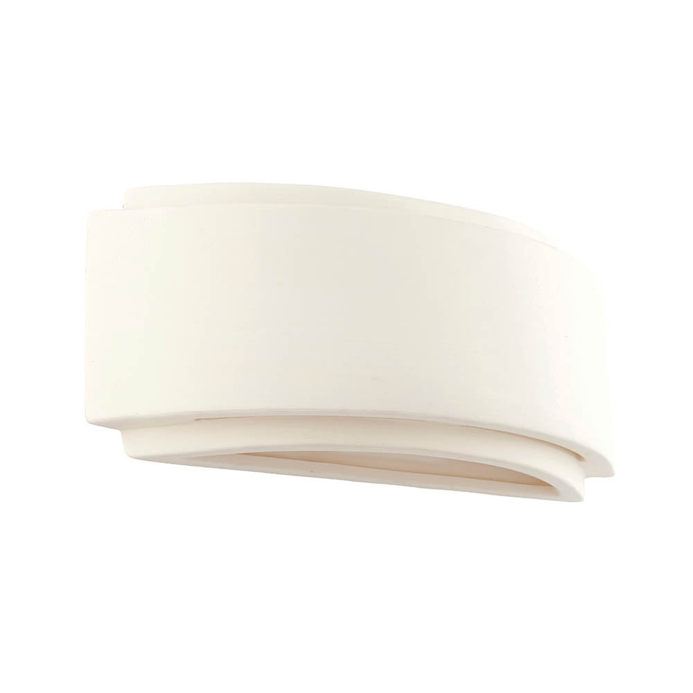 Endon Gianna Single Light Wall Light - Unglazed Ceramic & Gloss White
