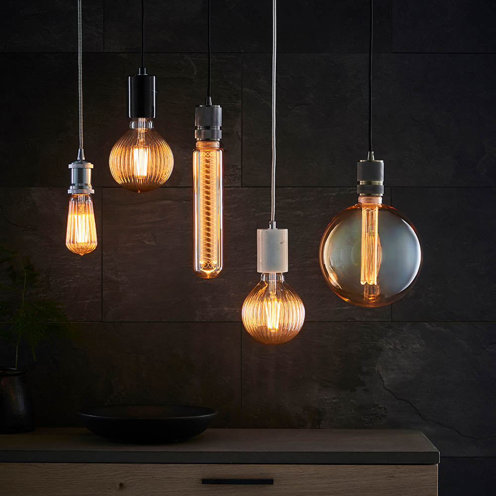 Endon Urban Single Light Pendant - Black Chrome Plate