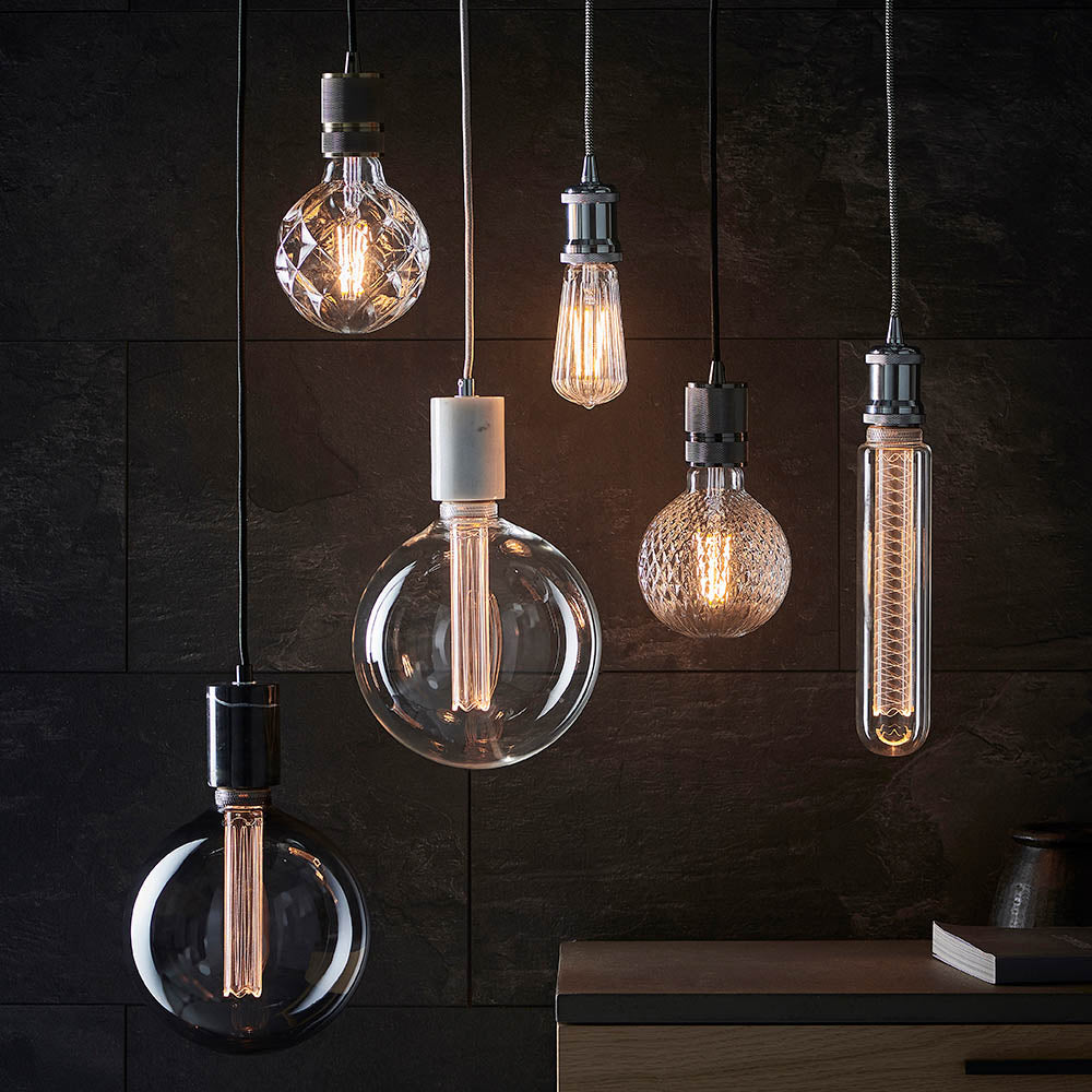 Endon Urban Single Light Pendant - Black Chrome Plate