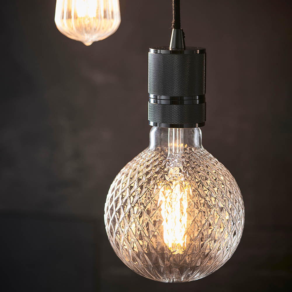 Endon Urban Single Light Pendant - Black Chrome Plate