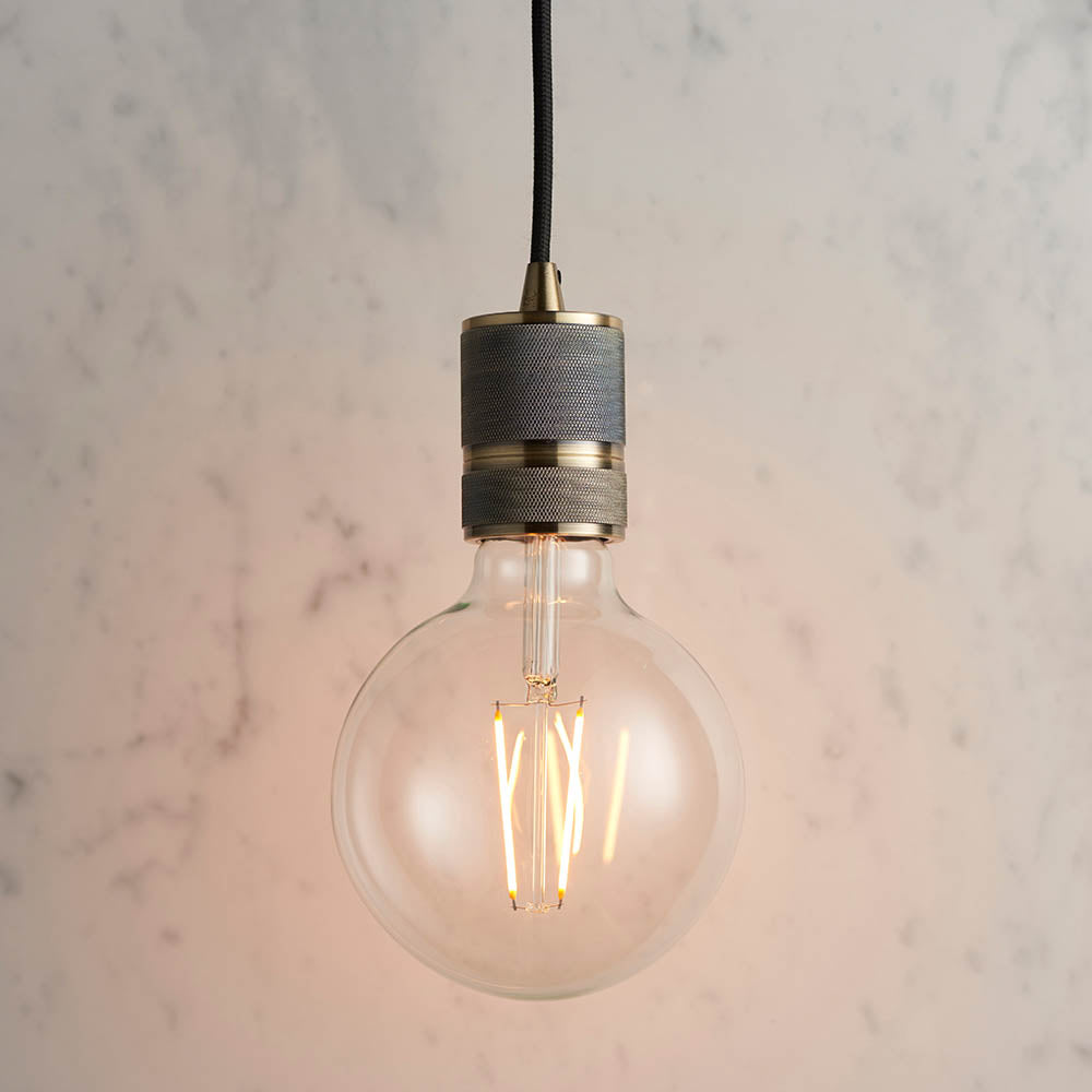 Endon Urban Single Light Pendant - Antique Brass Plate