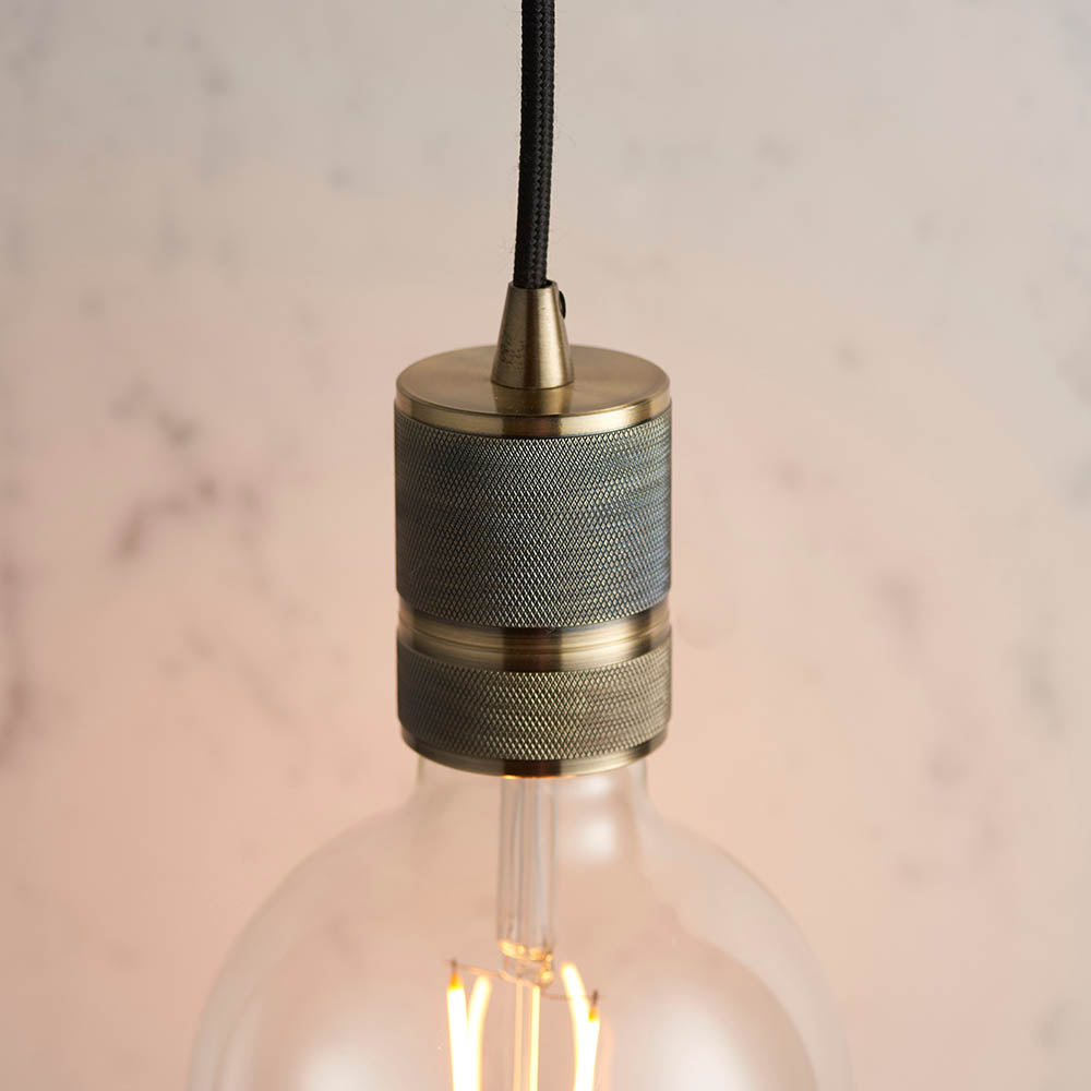 Endon Urban Single Light Pendant - Antique Brass Plate