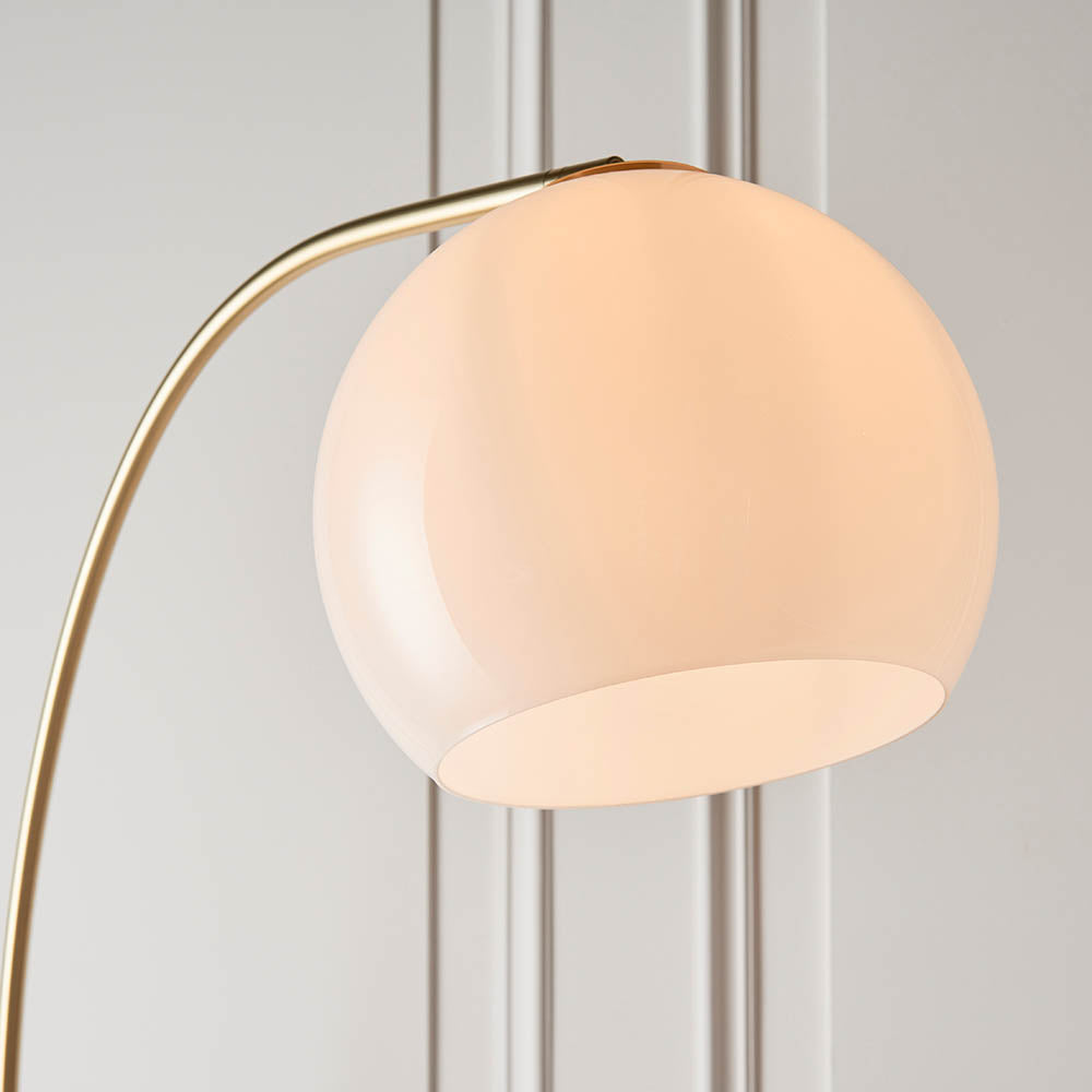 Endon Otto Floor Lamp - White/Grey & Silver Marble Base