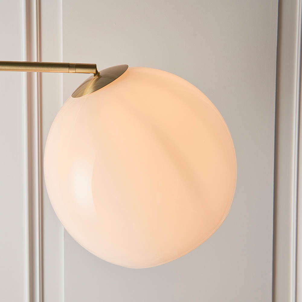 Endon Otto Floor Lamp - White/Grey & Silver Marble Base