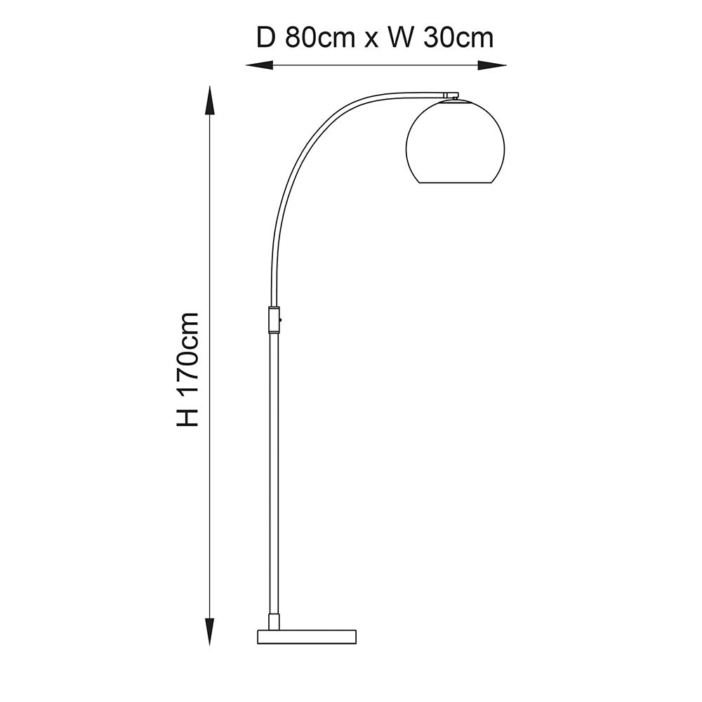 Endon Otto Floor Lamp - White/Grey & Silver Marble Base