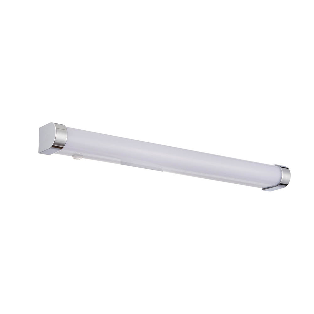 Endon Moda Single Light Wall Light - White Ribbed & Chrome Effect Plastic