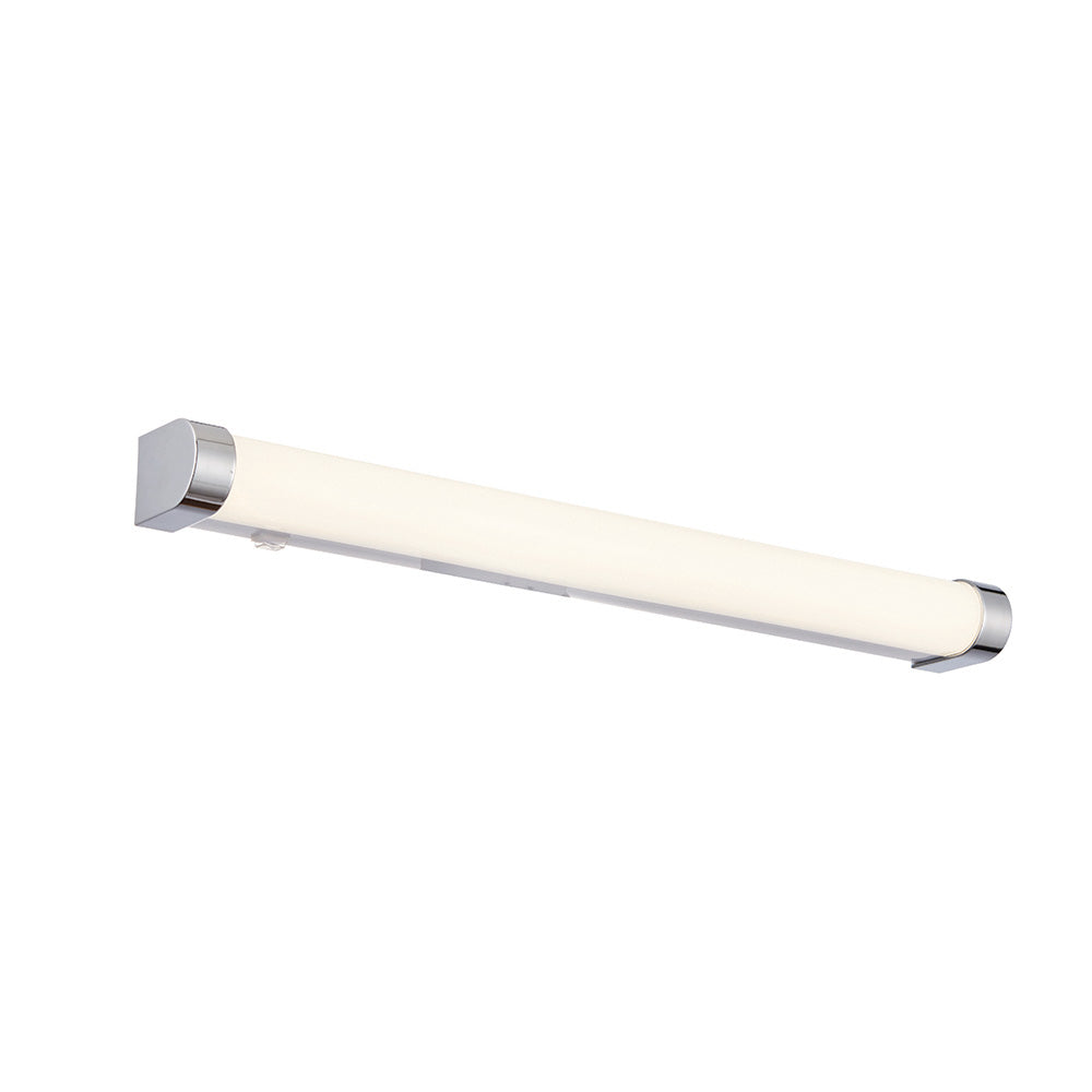 Endon Moda Single Light Wall Light - White Ribbed & Chrome Effect Plastic
