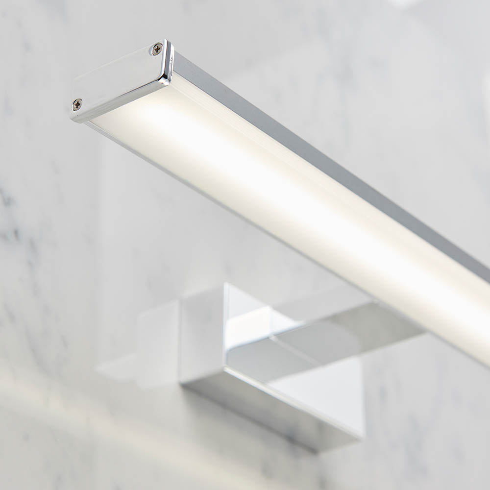 Endon Axis Single Light Wall Light - Chrome Effect & Frosted Plastic