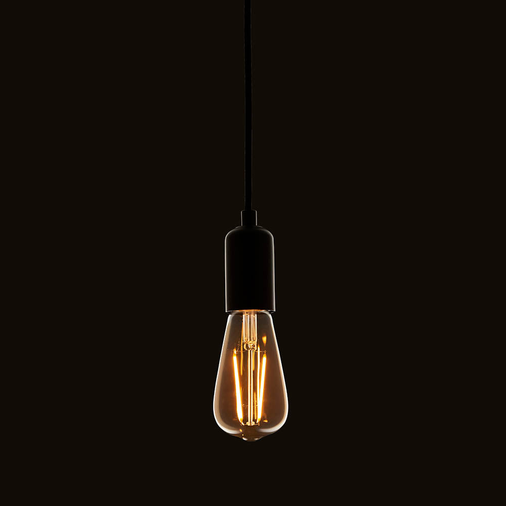 Endon E27 LED 2W Pear Shaped Bulb - 2000K - Non-Dimmable - Amber Glass