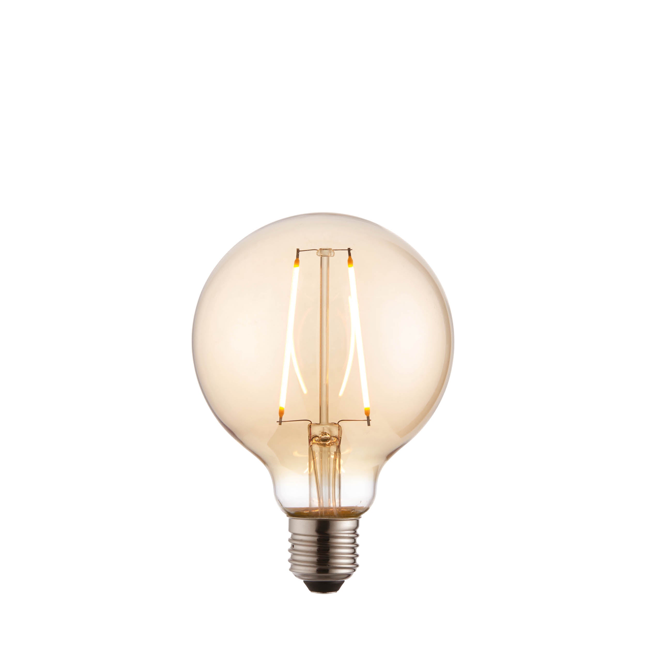 Endon E27 LED 2W 95mm Globe Bulb - 2000K - Non-Dimmable - Amber Glass