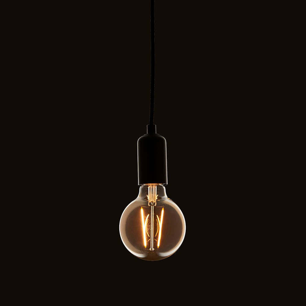 Endon E27 LED 2W 95mm Globe Bulb - 2000K - Non-Dimmable - Amber Glass