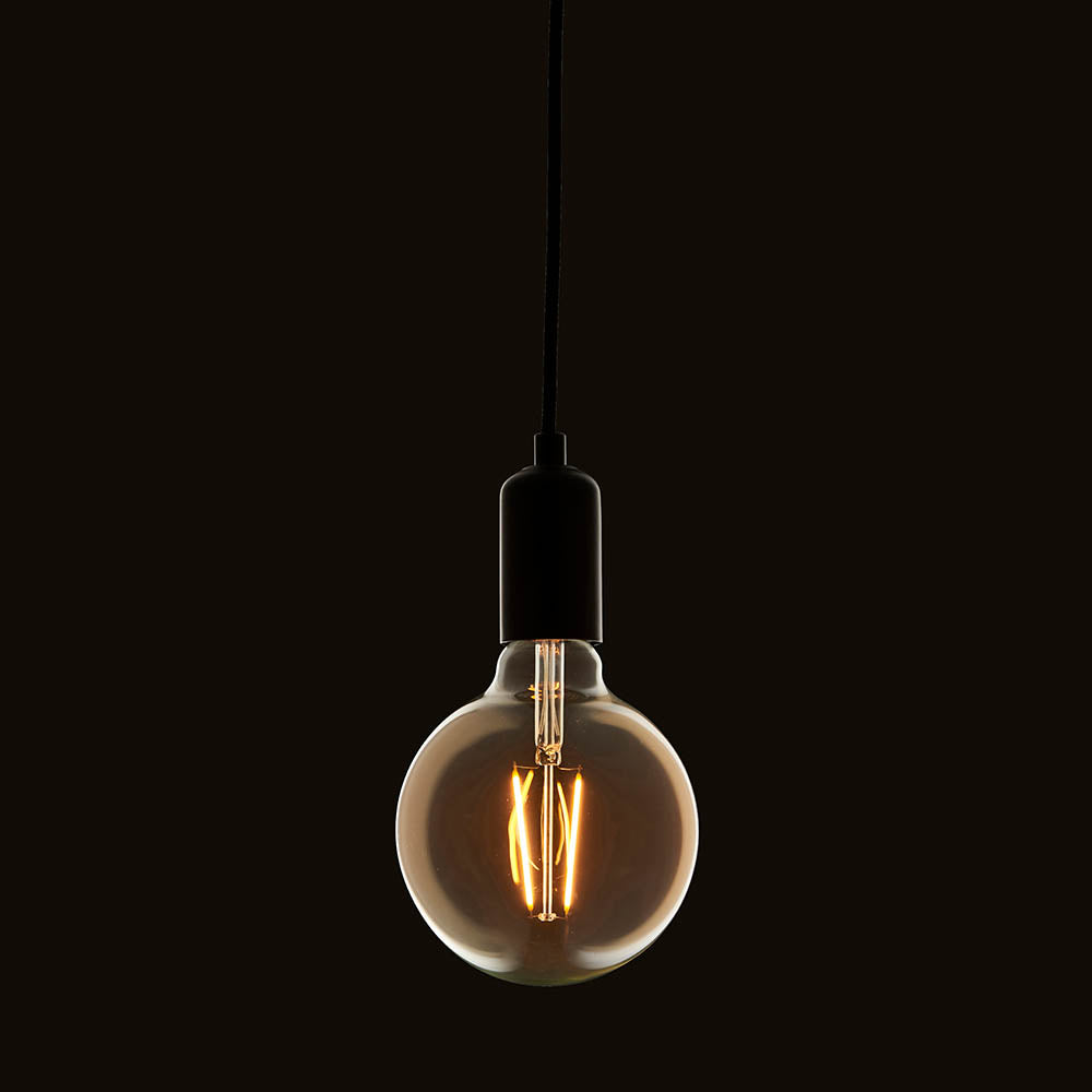 Endon E27 LED 2W 125mm Globe Bulb - 2000K - Non-Dimmable - Amber Glass