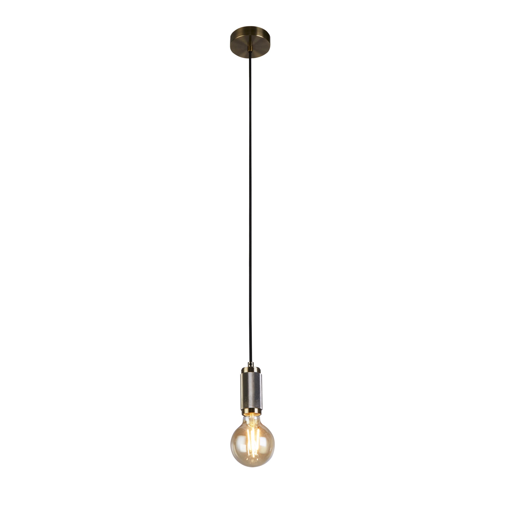 Searchlight Suspension Cable - Antique Brass & Braided Cable