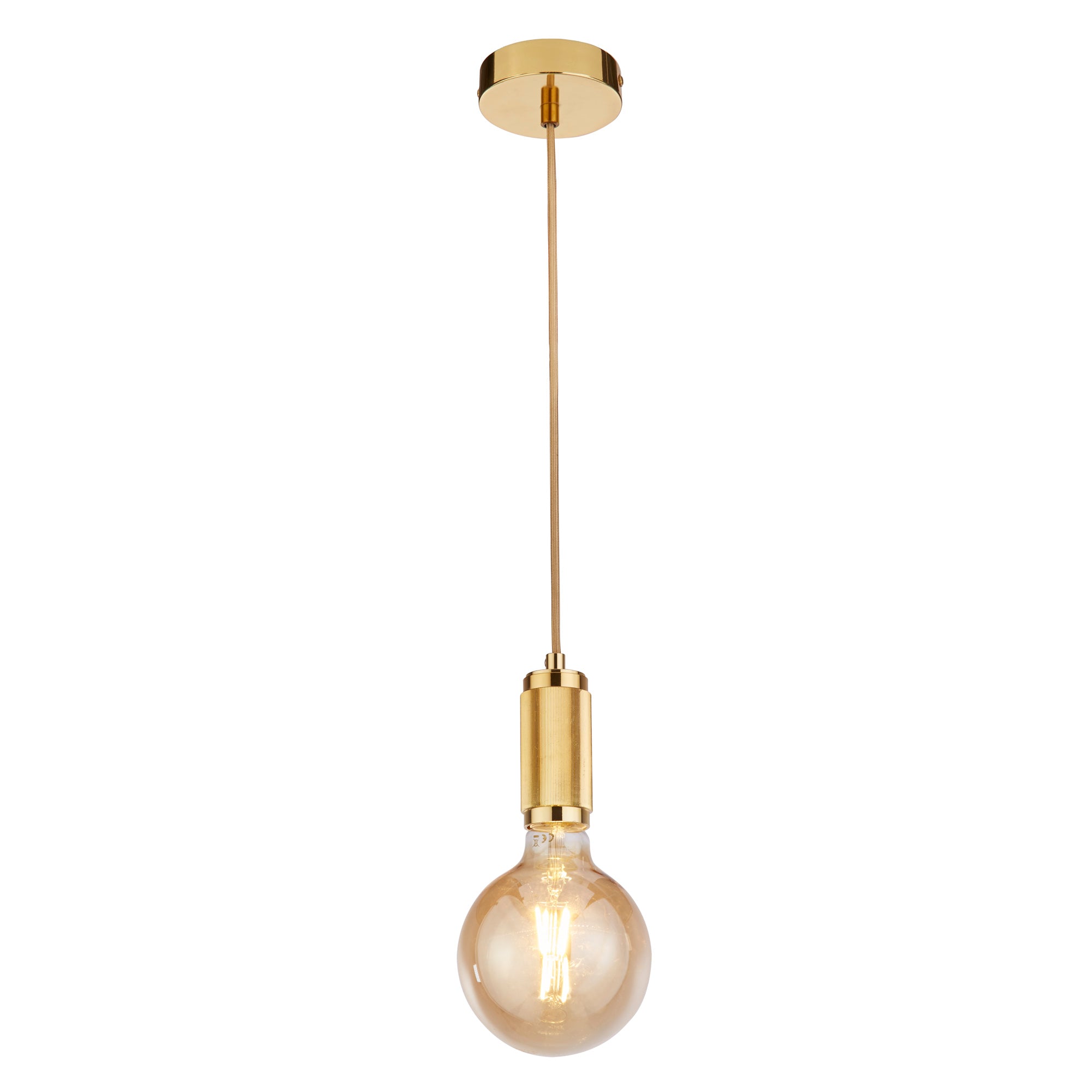 Searchlight Suspension Cable - Knurled Gold & Gold Braided Cable