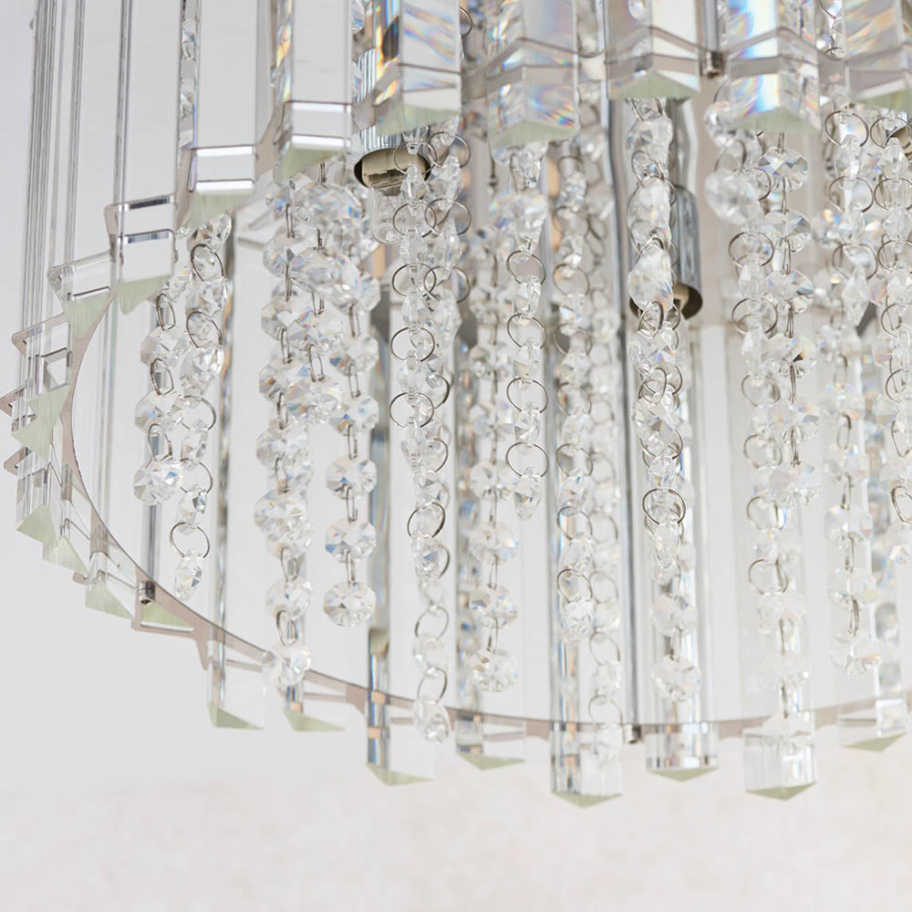 Endon Hanna 4 Light Flush Fitting - Clear Crystal & Chrome Plate