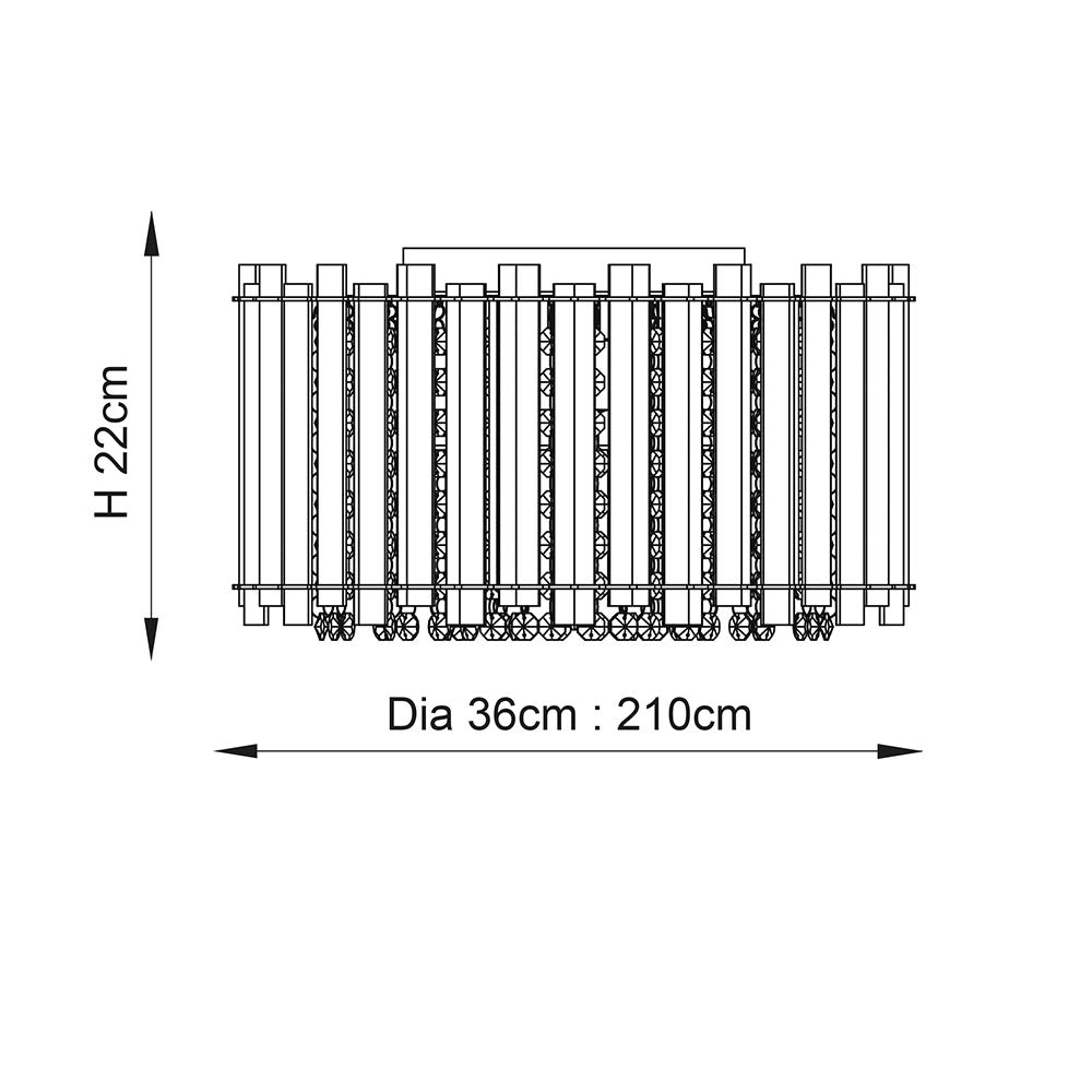 Endon Hanna 4 Light Flush Fitting - Clear Crystal & Chrome Plate
