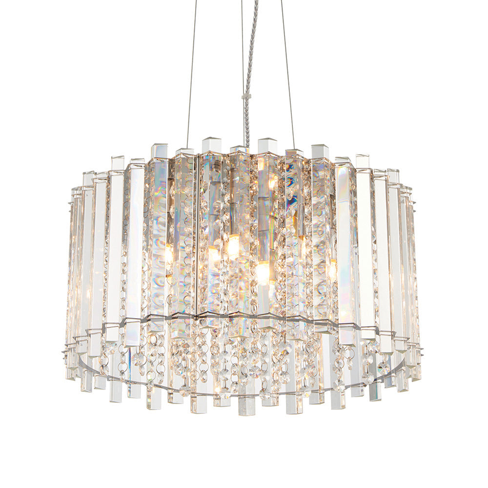Endon Hanna 5 Light Pendant - Clear Crystal & Chrome Plate