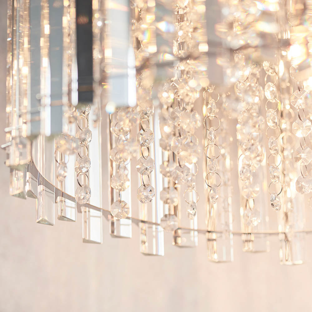 Endon Hanna 5 Light Pendant - Clear Crystal & Chrome Plate