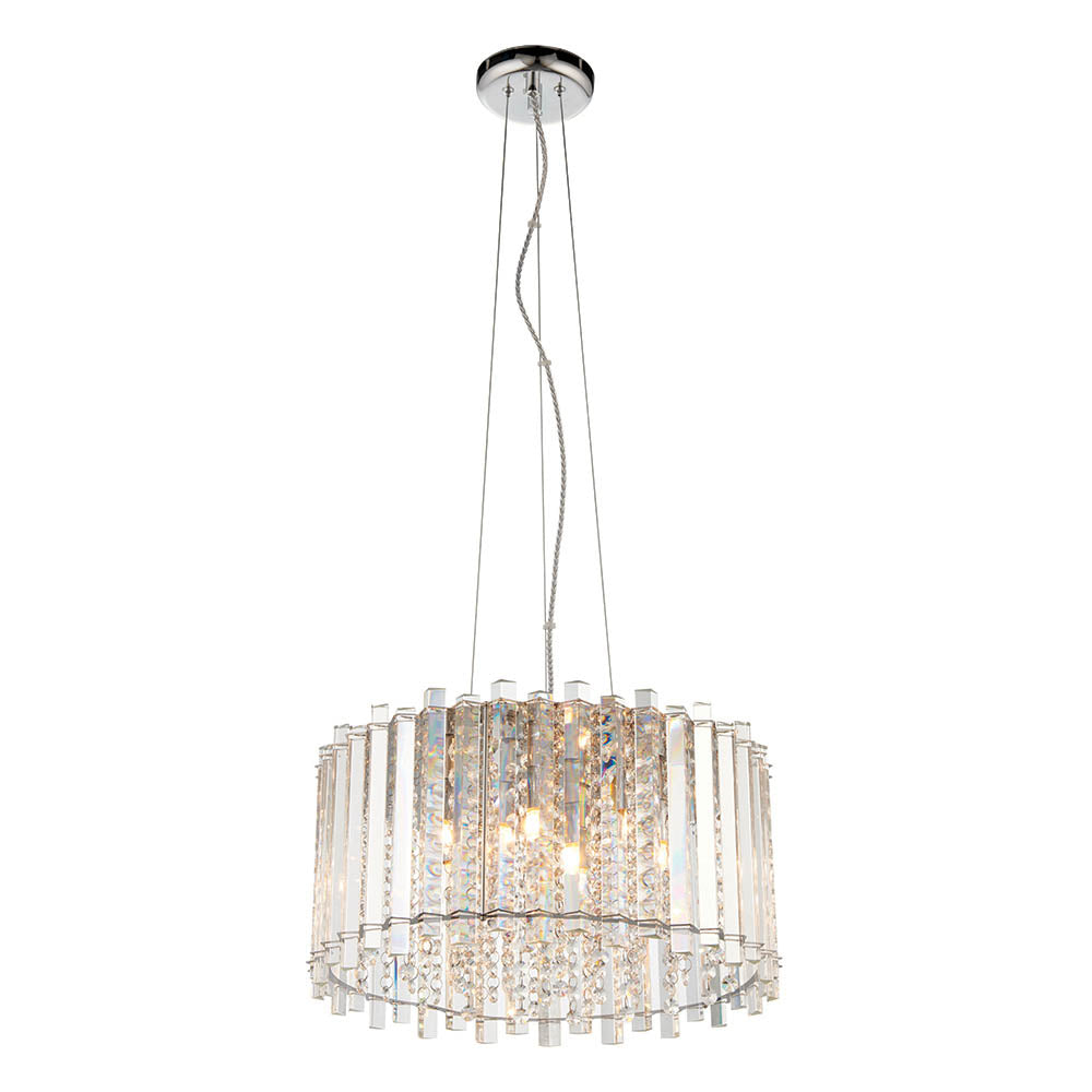 Endon Hanna 5 Light Pendant - Clear Crystal & Chrome Plate