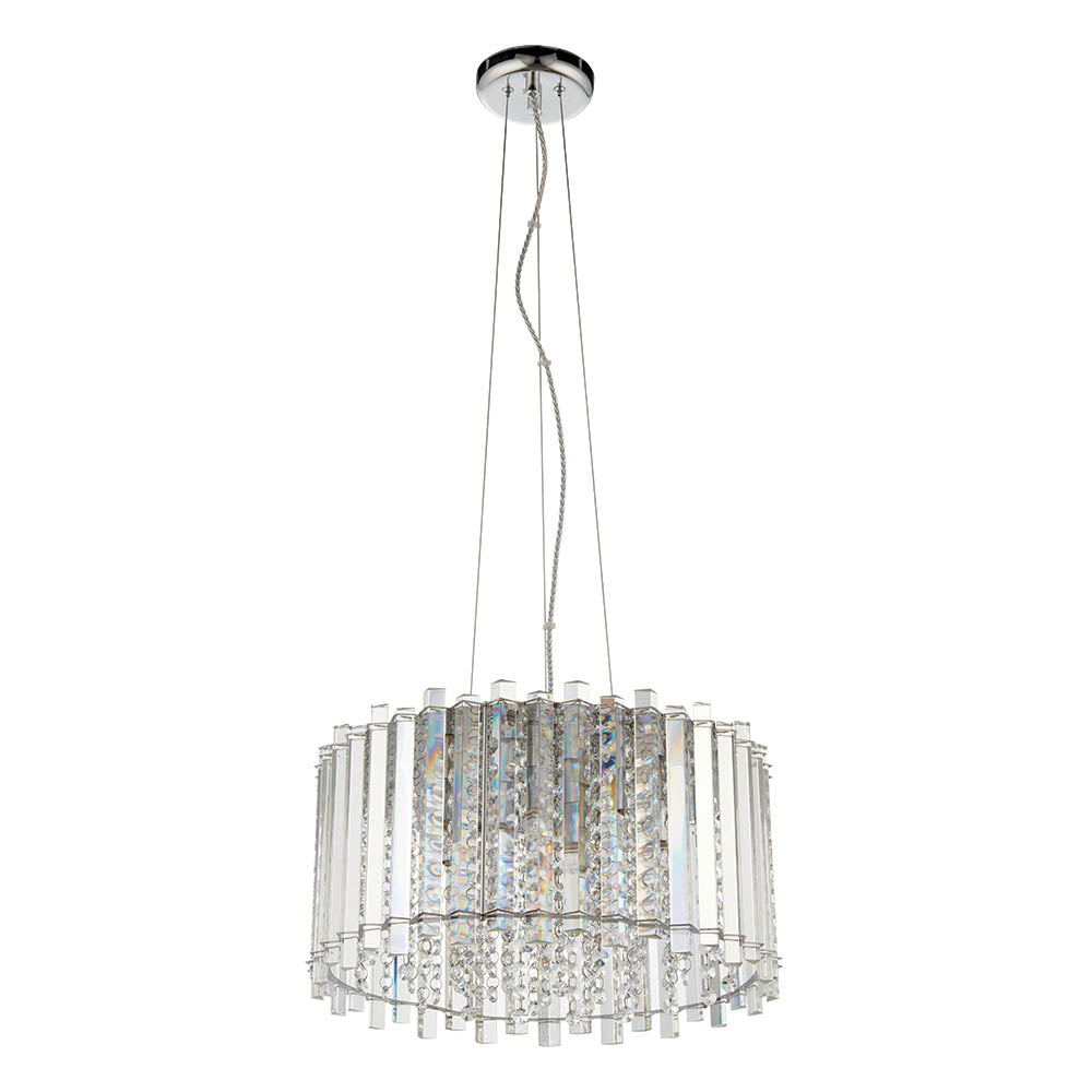 Endon Hanna 5 Light Pendant - Clear Crystal & Chrome Plate