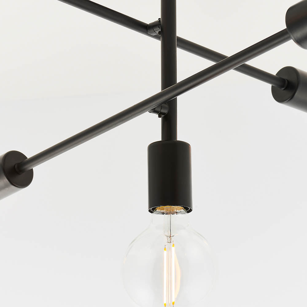 Endon Studio 5 Light Semi Flush Fitting - Matt Black