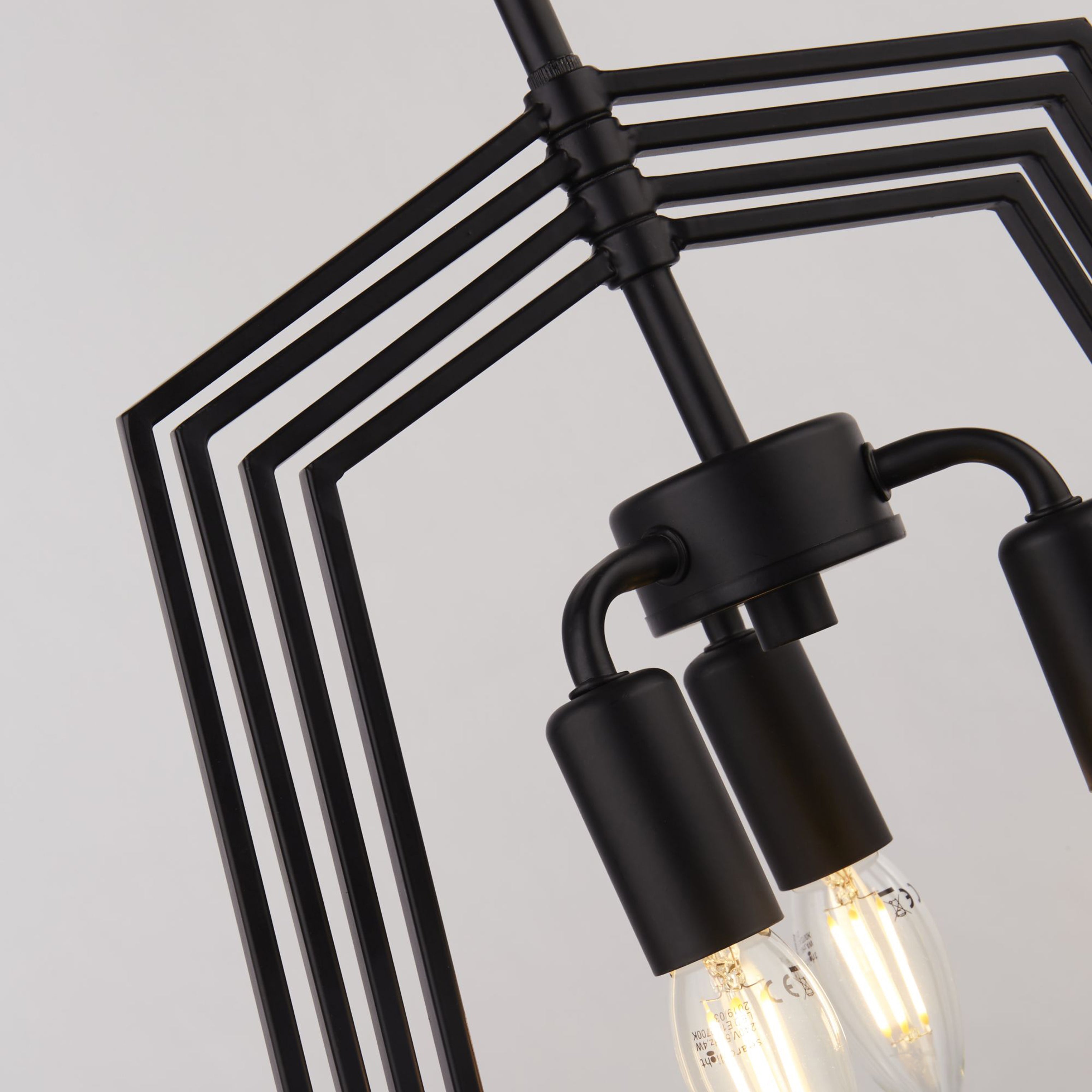 Searchlight Simpson 3 Light Ceiling Pendant - Matt Black