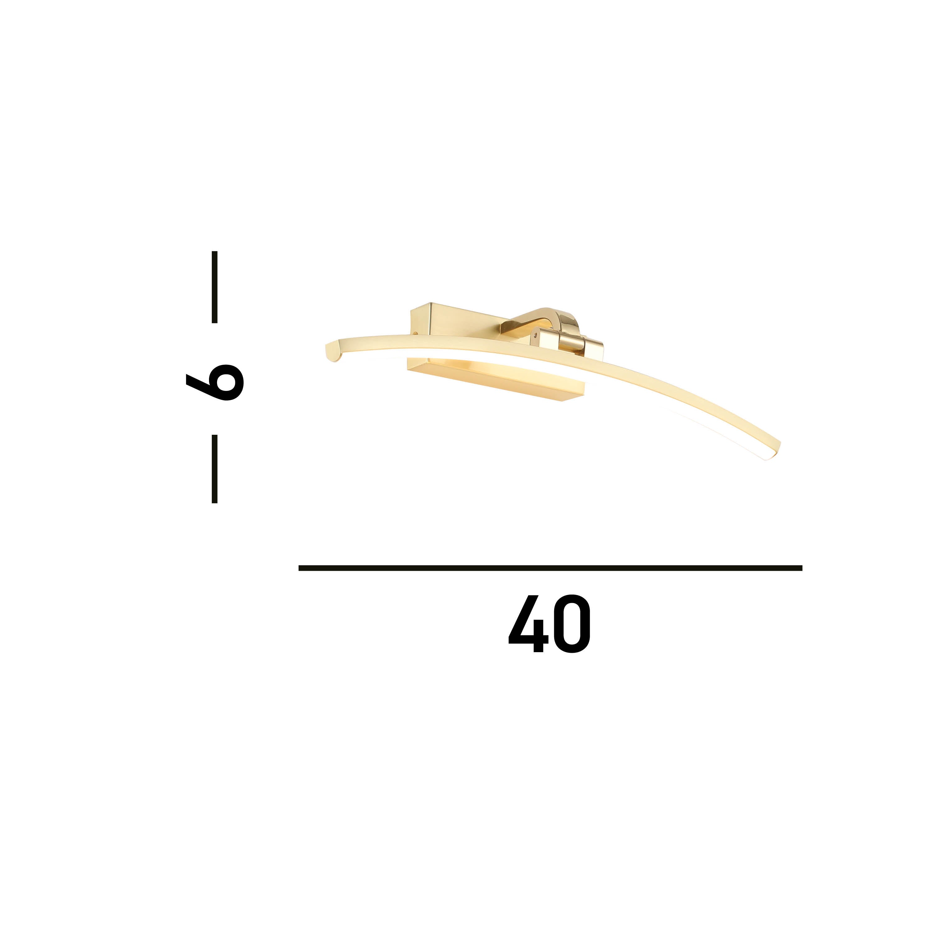 Searchlight Samuel 40cm Picture Light - Satin Brass & Polished Brass