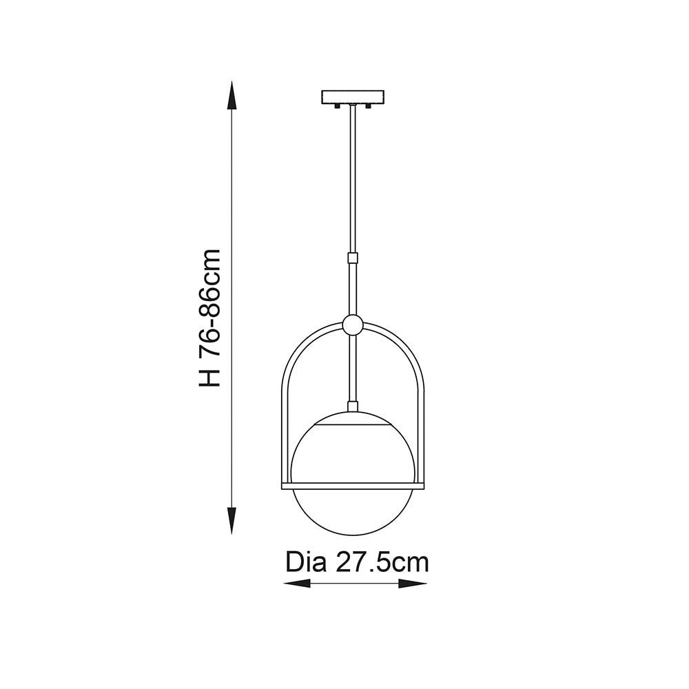 Utopia Sphere Single Pendant - Matt Black & Smoked Mirror Glass