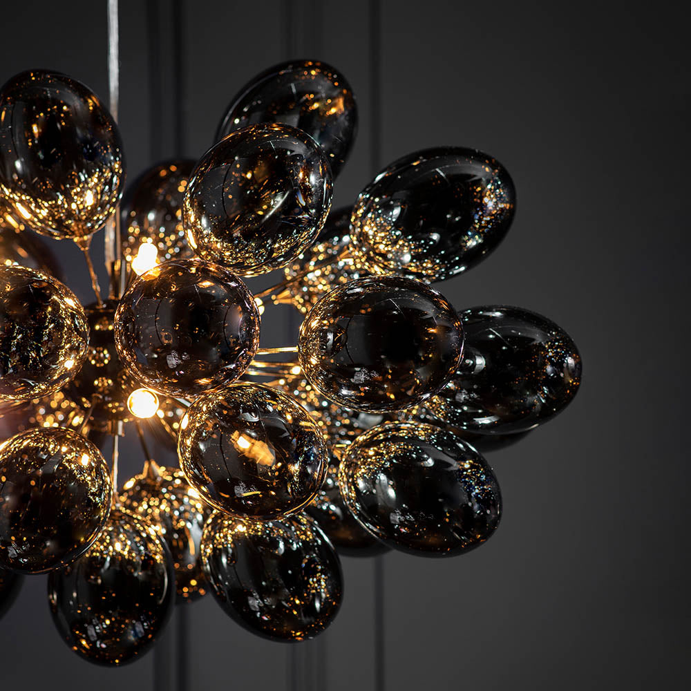 Endon Infinity 8 Light Pendant - Black Chrome Plate & Smoked Mirror Glass