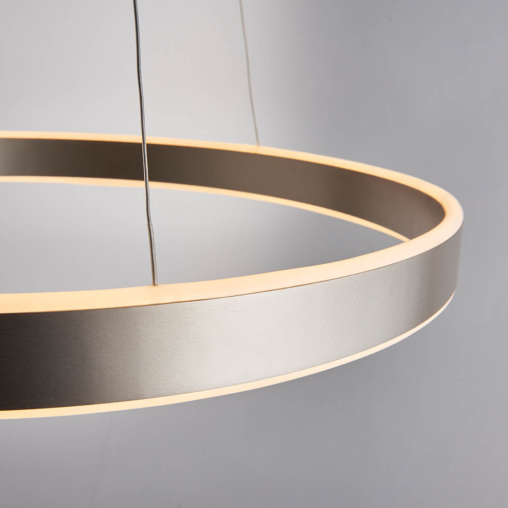 Endon Gen Single Light Pendant - Matt Nickel Plate & Frosted Acrylic