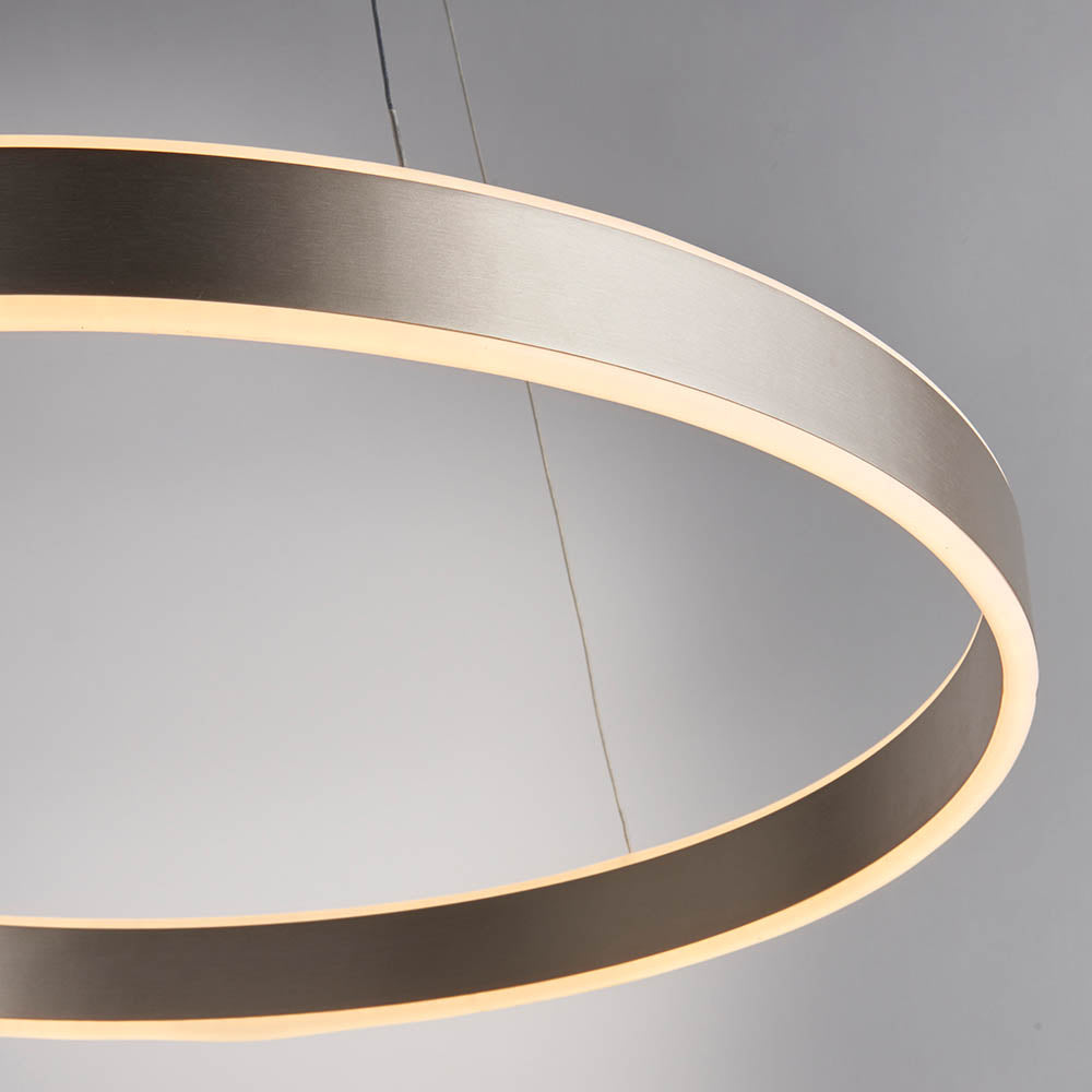 Endon Gen Single Light Pendant - Matt Nickel Plate & Frosted Acrylic
