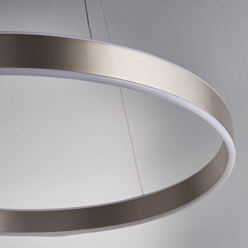 Endon Gen Single Light Pendant - Matt Nickel Plate & Frosted Acrylic