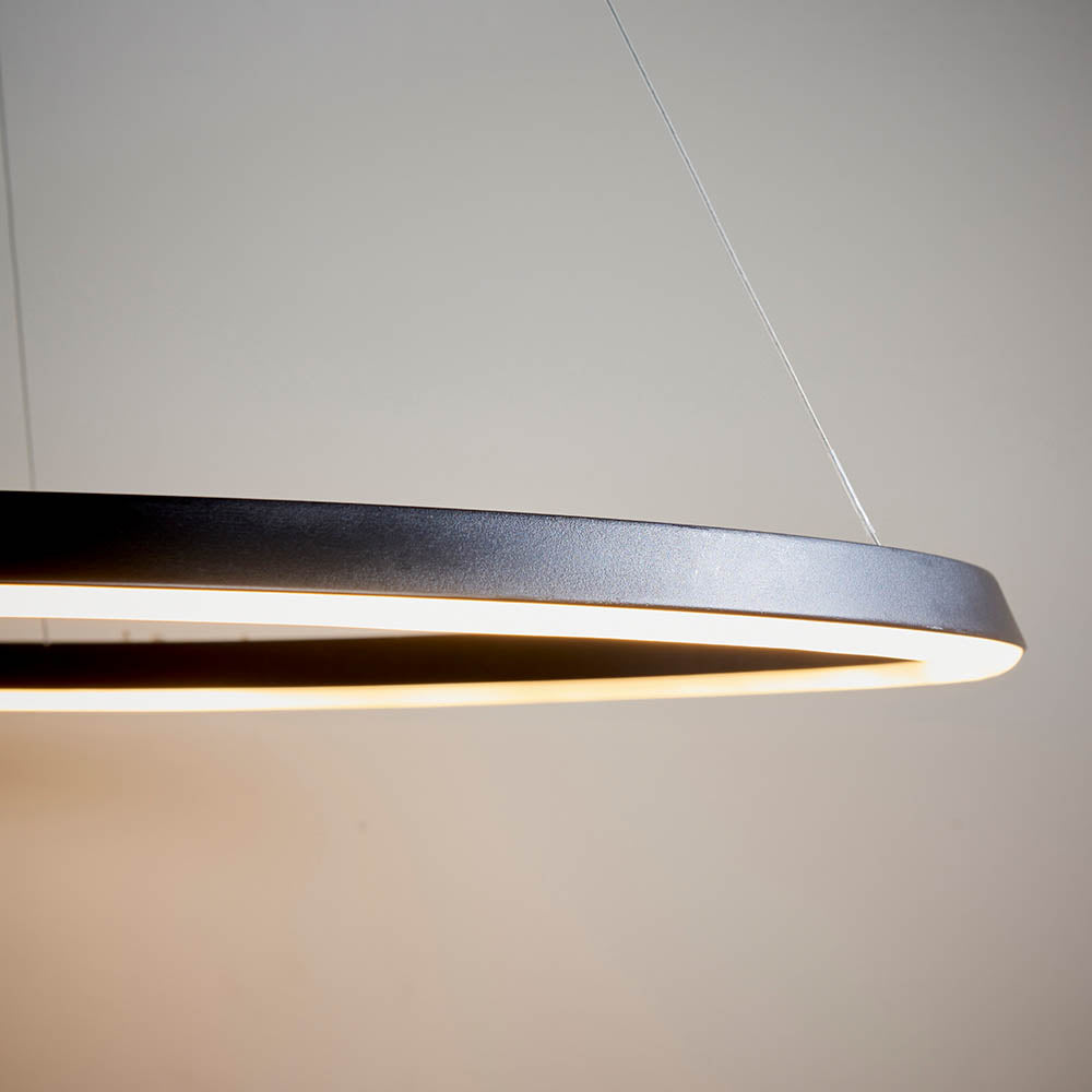 Endon Staten Single Light Pendant - Matt Black & White Silicone