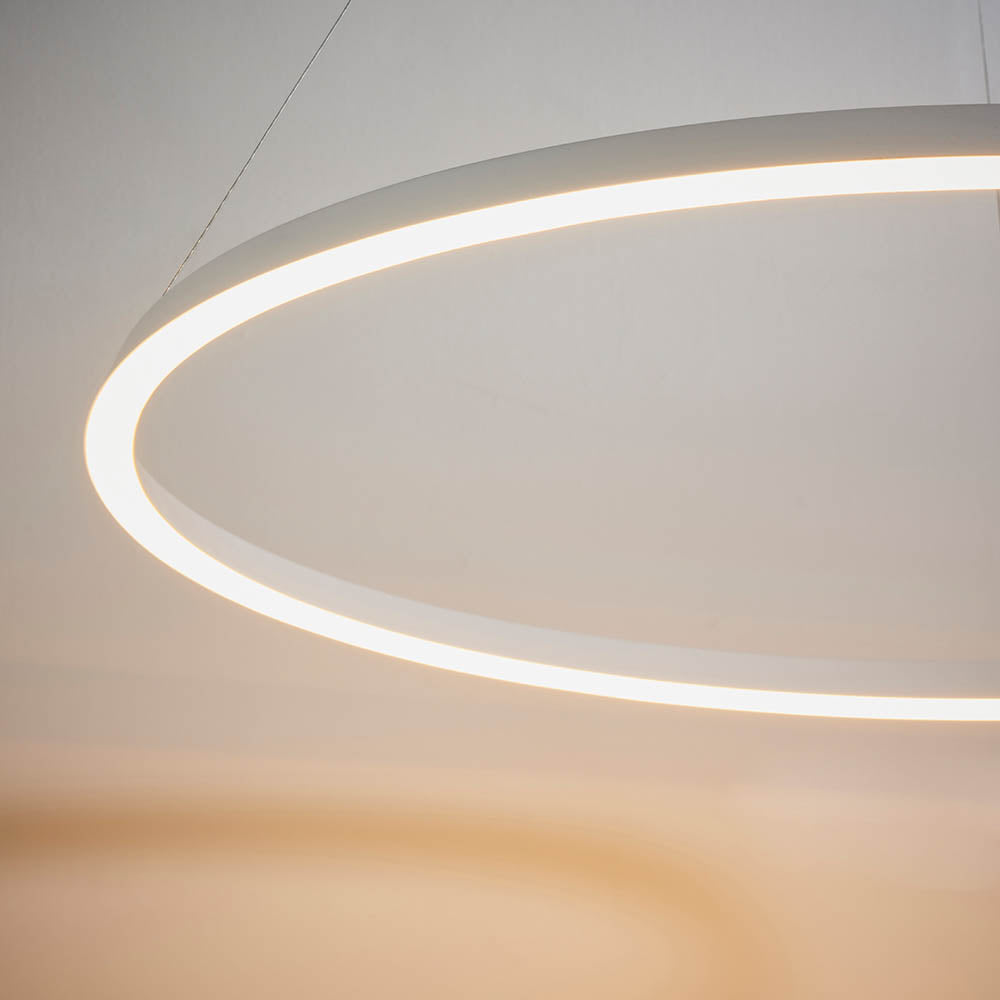 Endon Staten Single Light Pendant - Matt White Paint & White Silicone