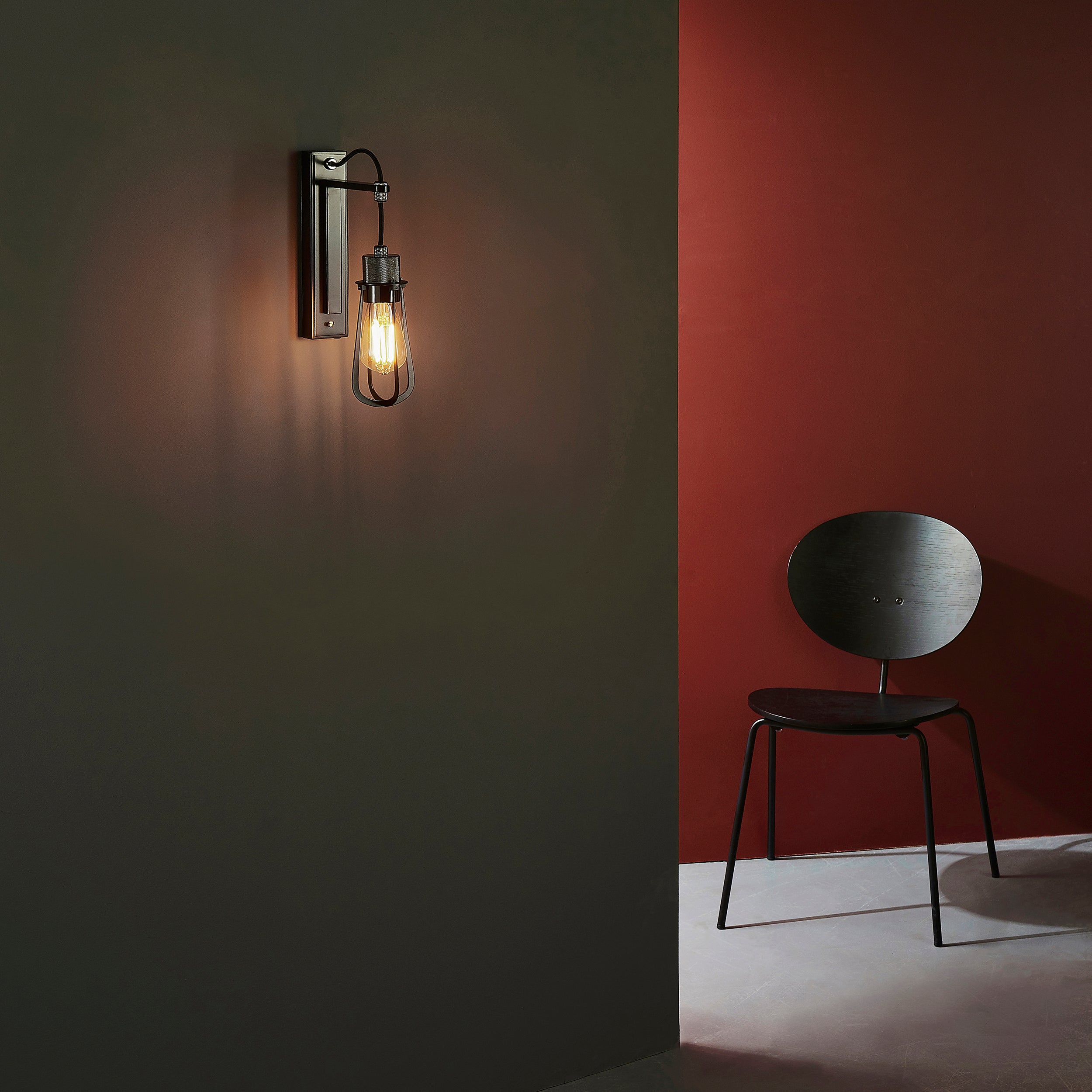 Endon Metallic Wall Light - Black Chrome