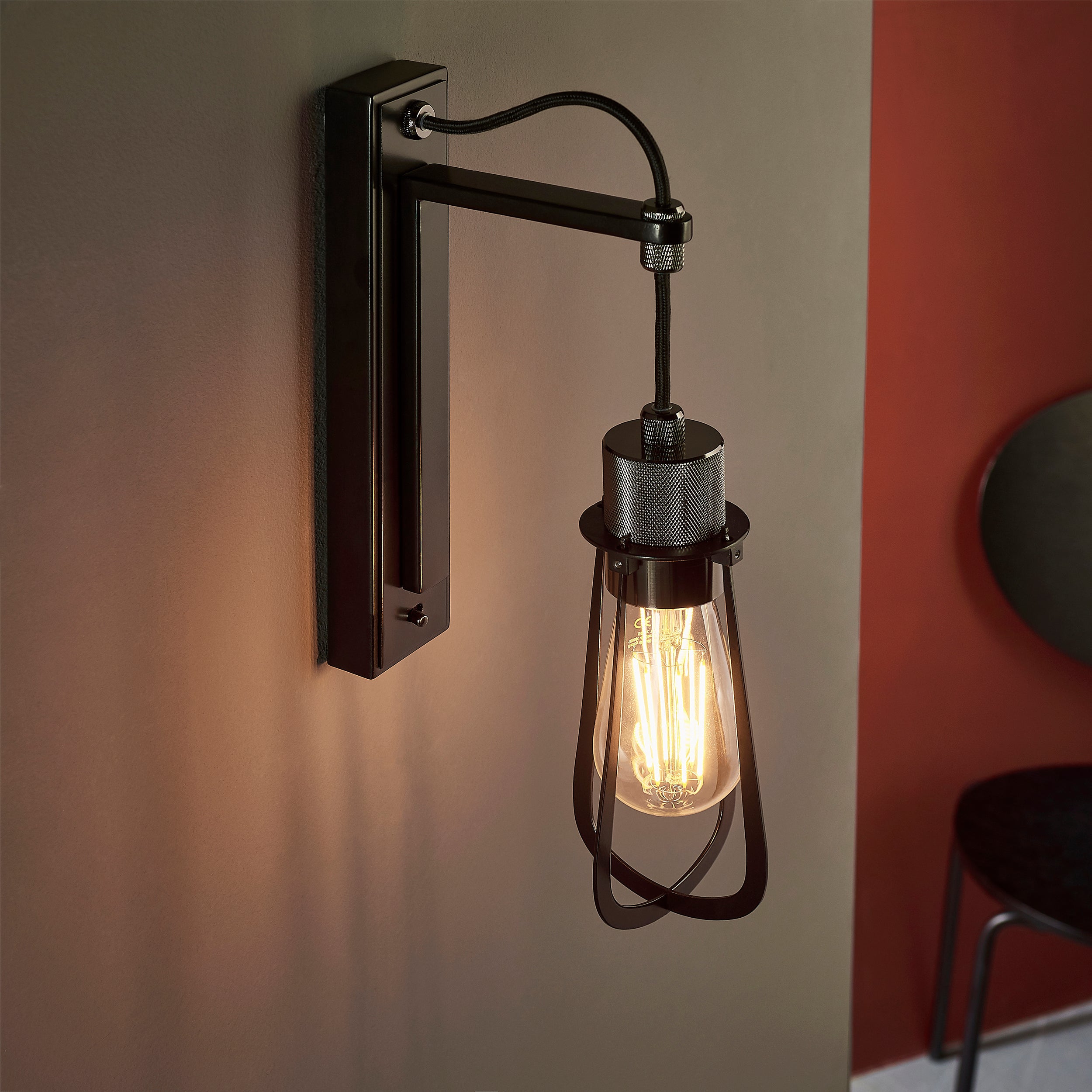 Endon Metallic Wall Light - Black Chrome