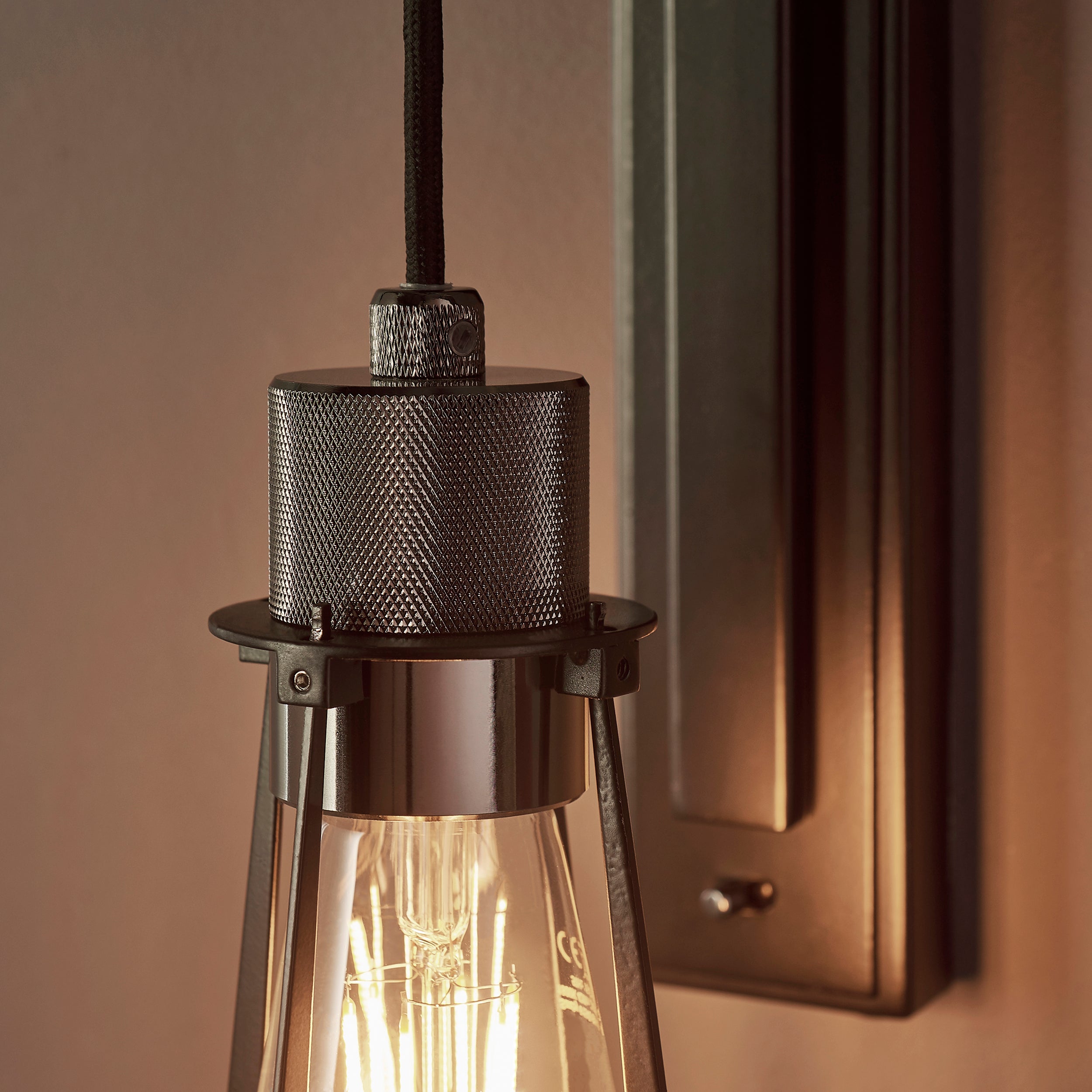 Endon Metallic Wall Light - Black Chrome