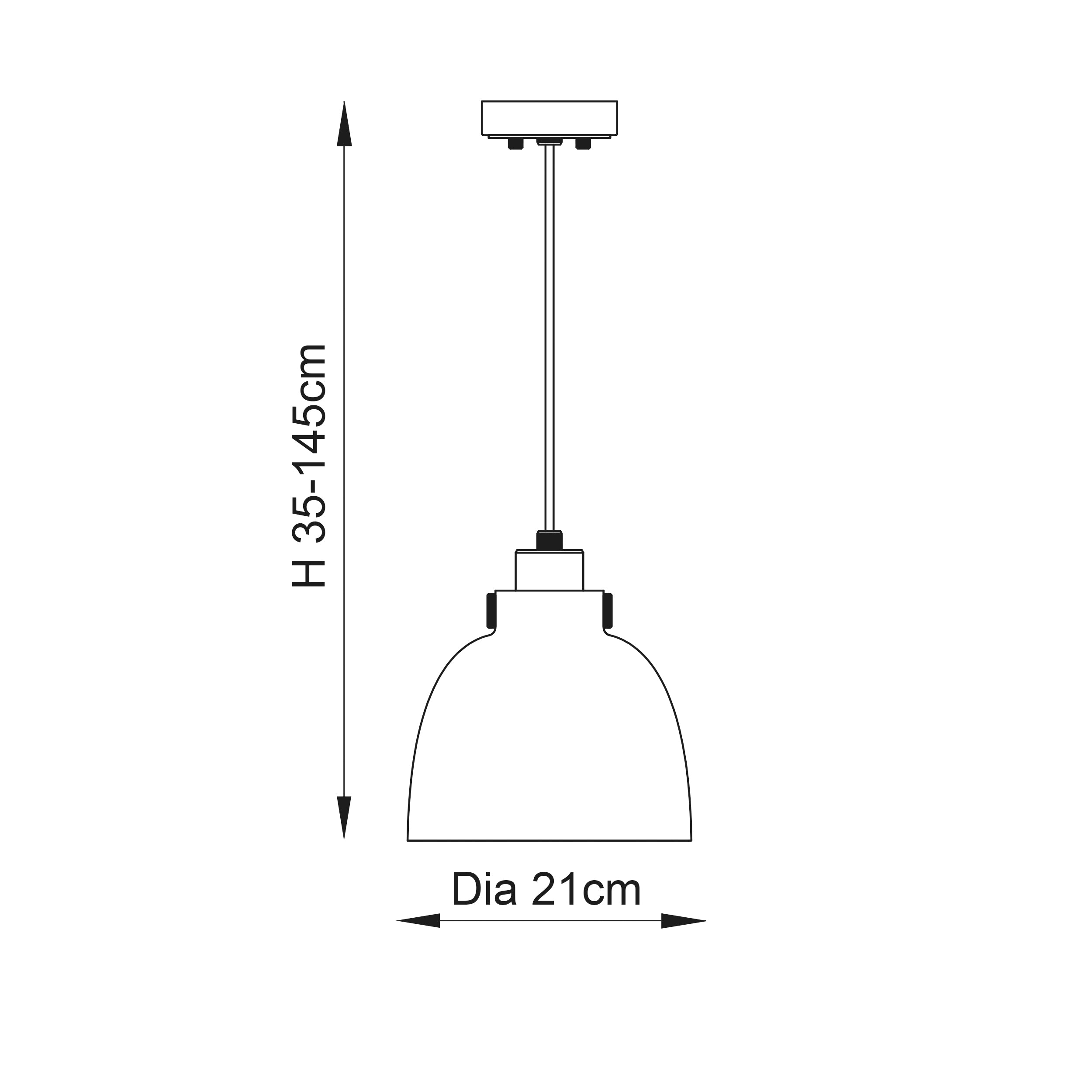 Endon Metallic Single Pendant - Black Chrome With Smoked Grey Tinted Glass