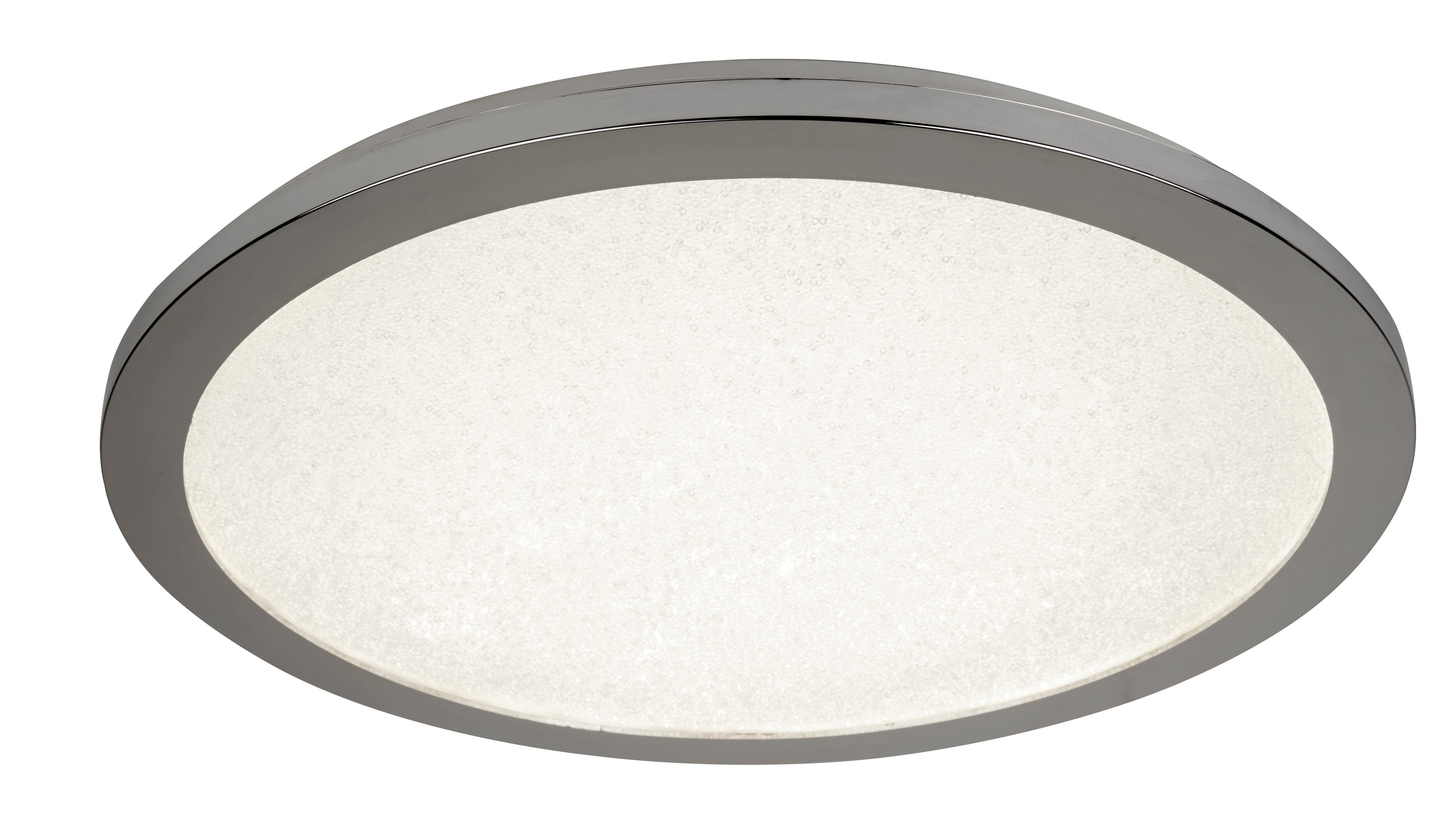 Searchlight Saxon LED Flush - Chrome & Crystal Sand - IP44