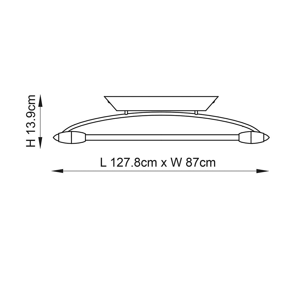 Endon Harper LED 2 Light Medium Flush Fitting - Chrome Plate & Opal Glass