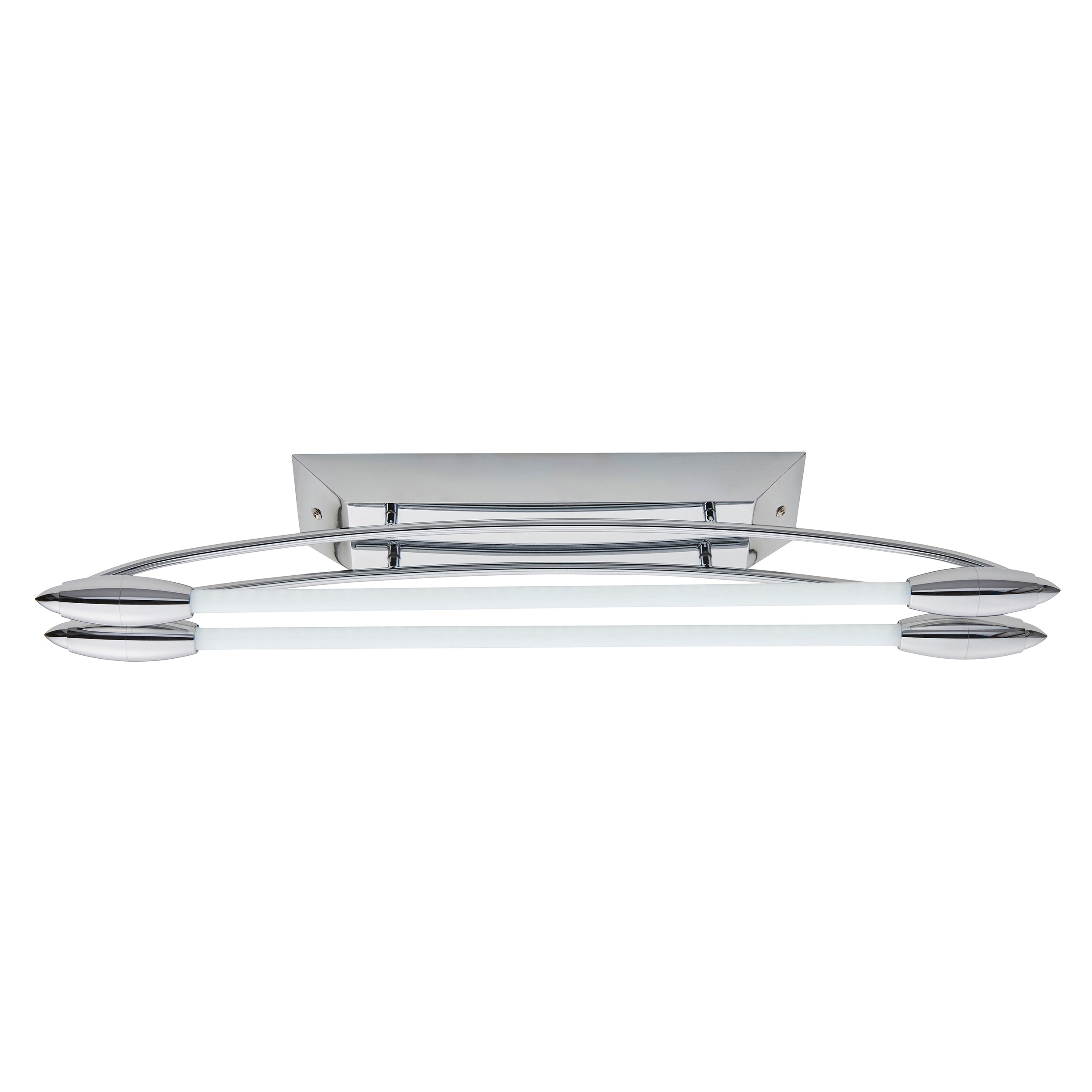 Endon Harper LED 2 Light Small Flush Fitting - Chrome Plate & Opal Glass