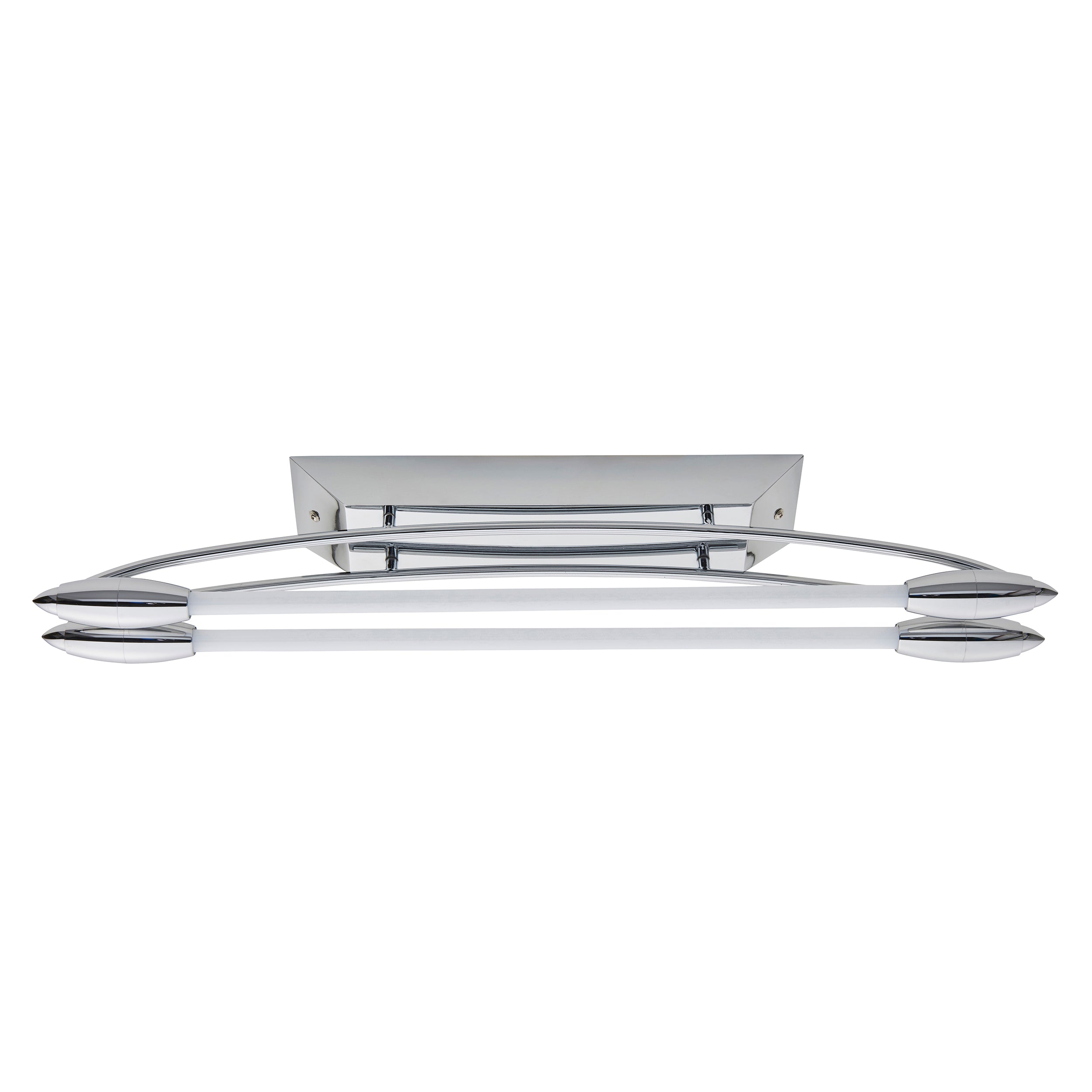 Endon Harper LED 2 Light Small Flush Fitting - Chrome Plate & Opal Glass