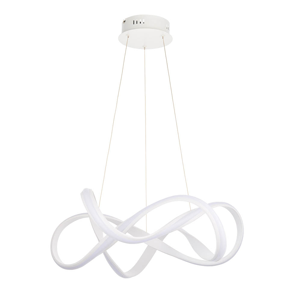 Endon Synergy Single Light Pendant - Textured White Paint & White Silicone