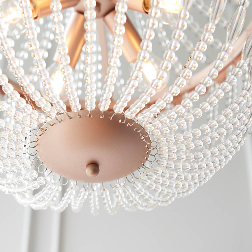 Endon Celine 5 Light Pendant - Rose Gold Paint & Clear Glass